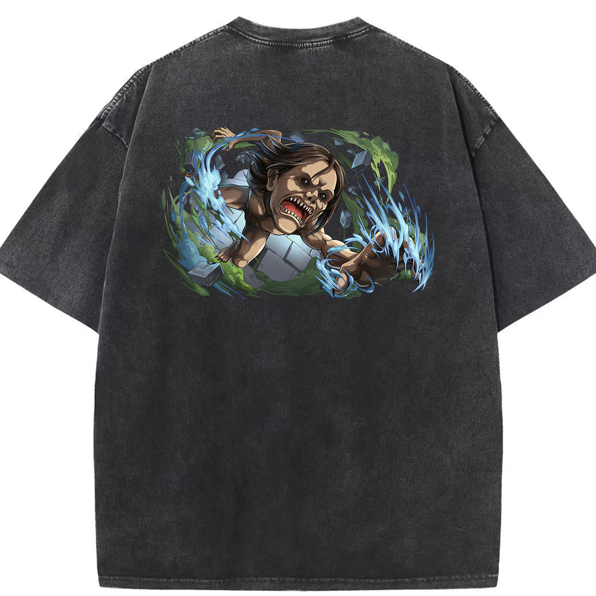 （画像用） 進撃の巨人 Attack on Titan 綿100% ヴィンテージ風 半袖Tシャツ（背面プリント）