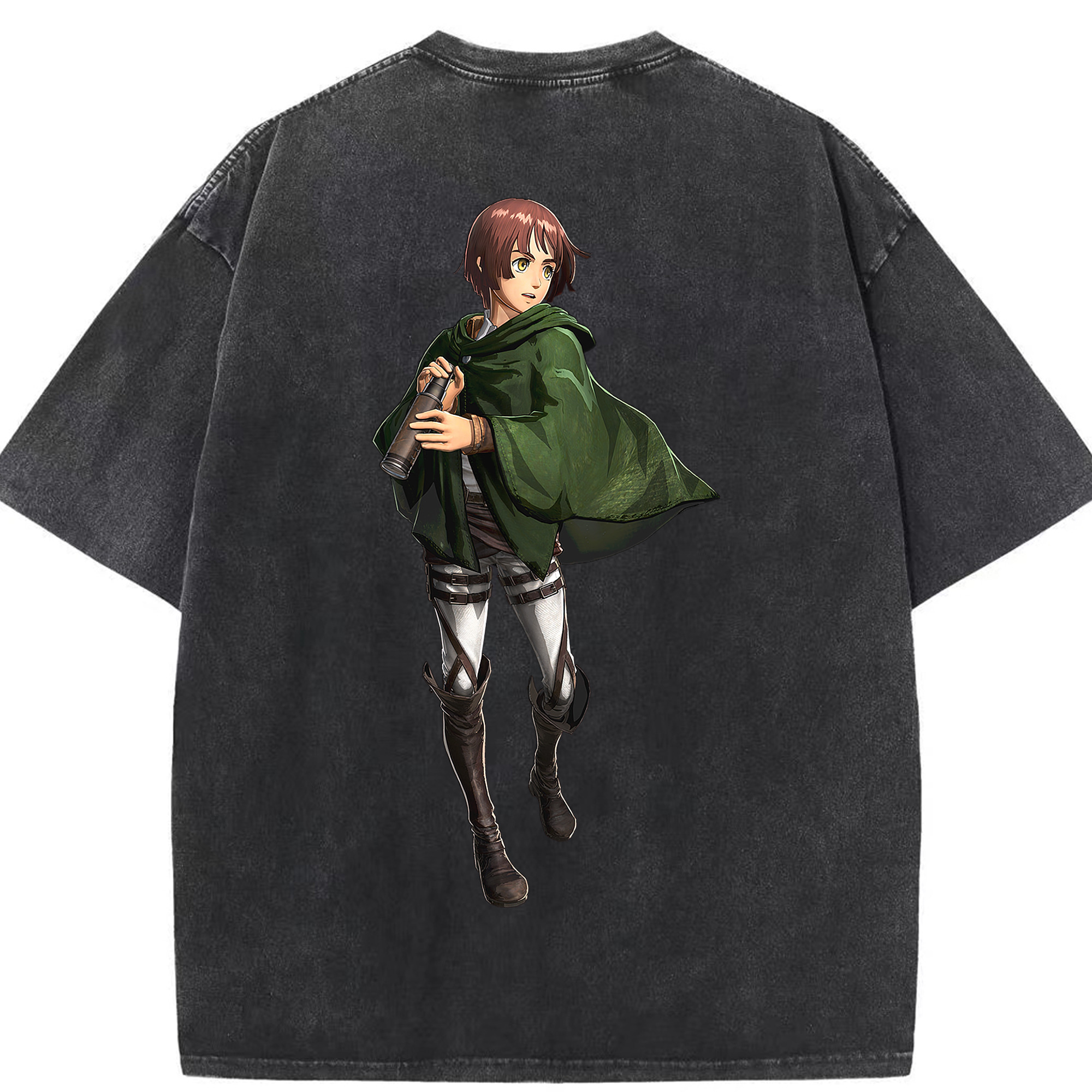 （画像用） 進撃の巨人 Attack on Titan 綿100% ヴィンテージ風 半袖Tシャツ（背面プリント）