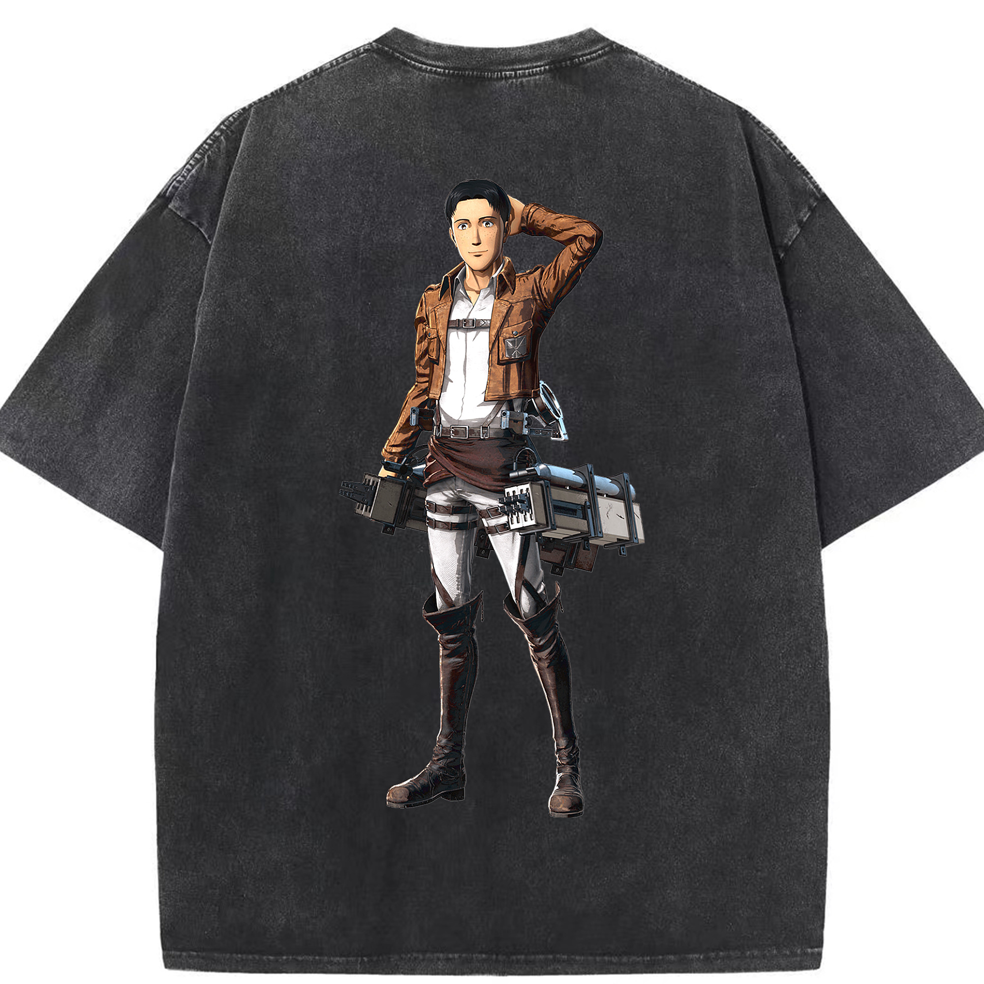 （画像用） 進撃の巨人 Attack on Titan 綿100% ヴィンテージ風 半袖Tシャツ（背面プリント）