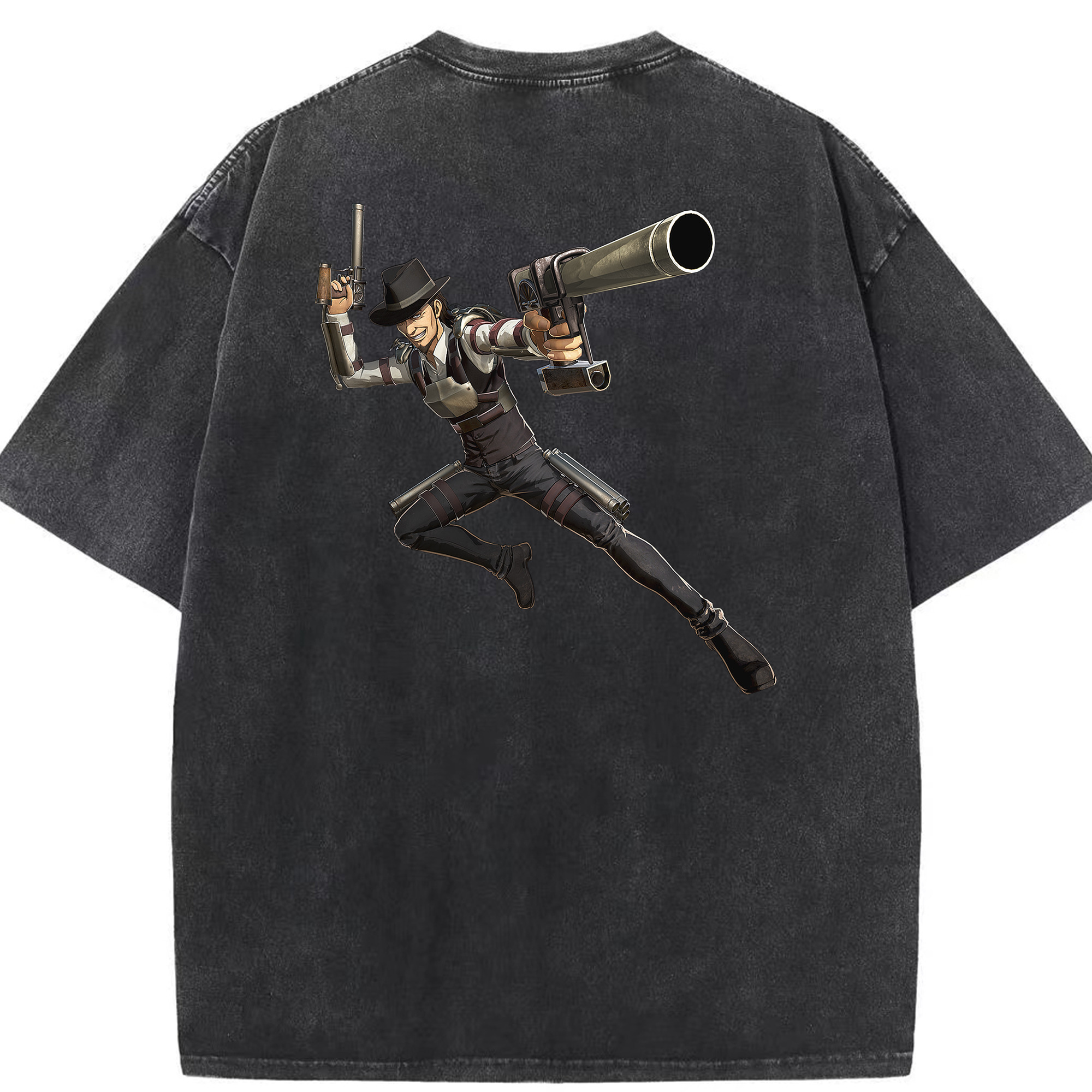 （画像用） 進撃の巨人 Attack on Titan 綿100% ヴィンテージ風 半袖Tシャツ（背面プリント）
