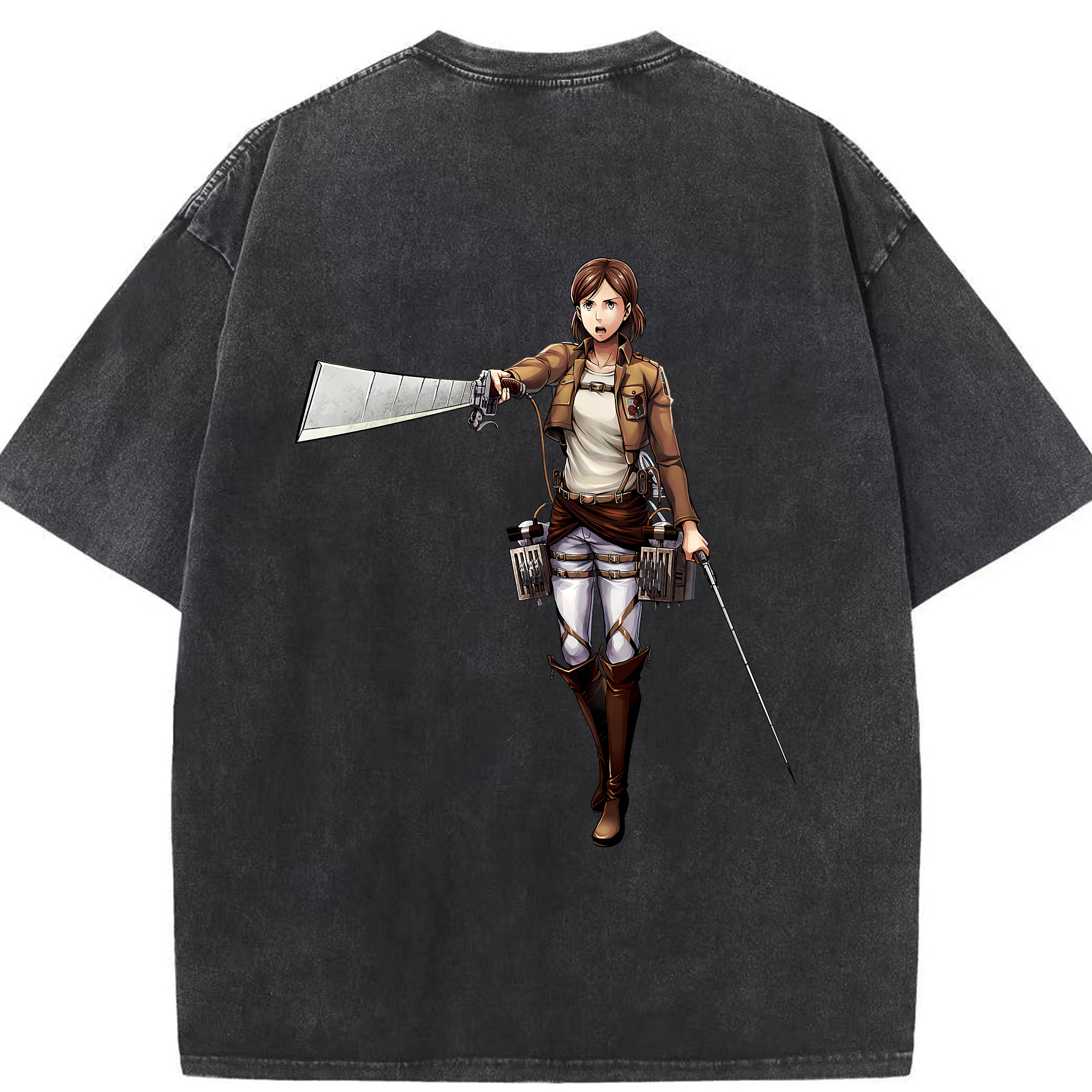 （画像用） 進撃の巨人 Attack on Titan 綿100% ヴィンテージ風 半袖Tシャツ（背面プリント）