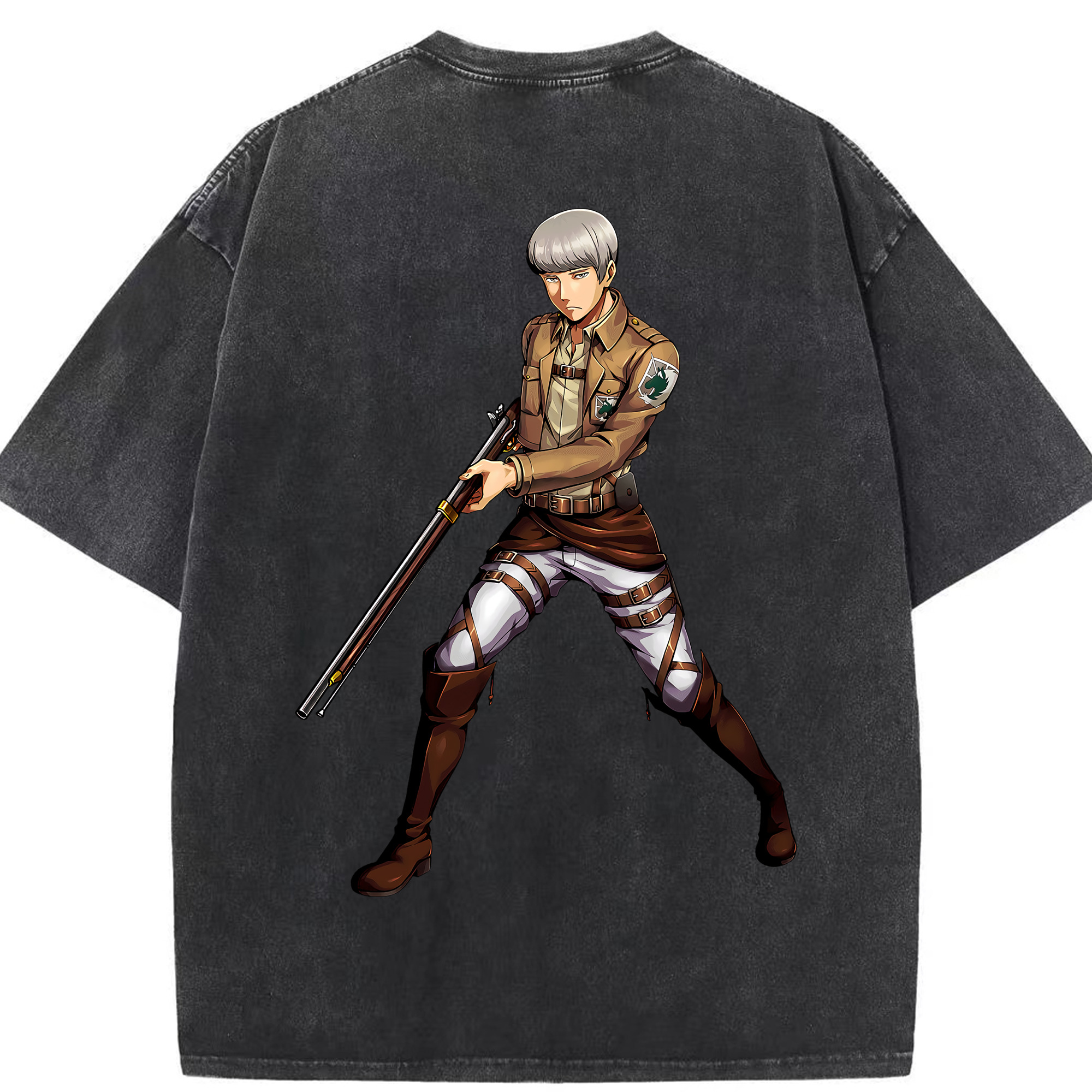 （画像用） 進撃の巨人 Attack on Titan 綿100% ヴィンテージ風 半袖Tシャツ（背面プリント）