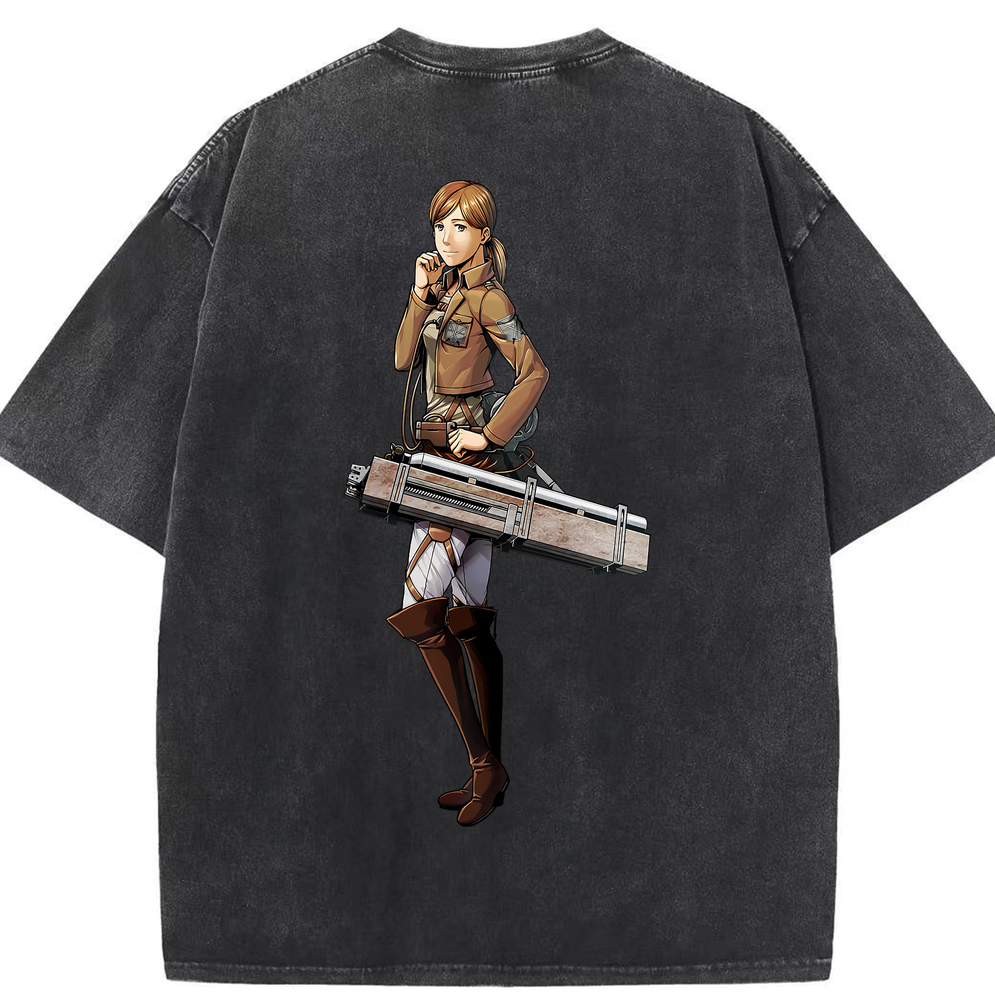 （画像用） 進撃の巨人 Attack on Titan 綿100% ヴィンテージ風 半袖Tシャツ（背面プリント）