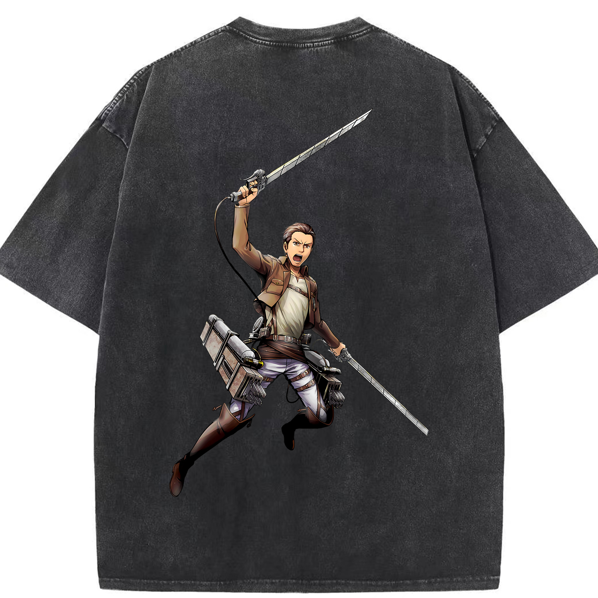 （画像用） 進撃の巨人 Attack on Titan 綿100% ヴィンテージ風 半袖Tシャツ（背面プリント）