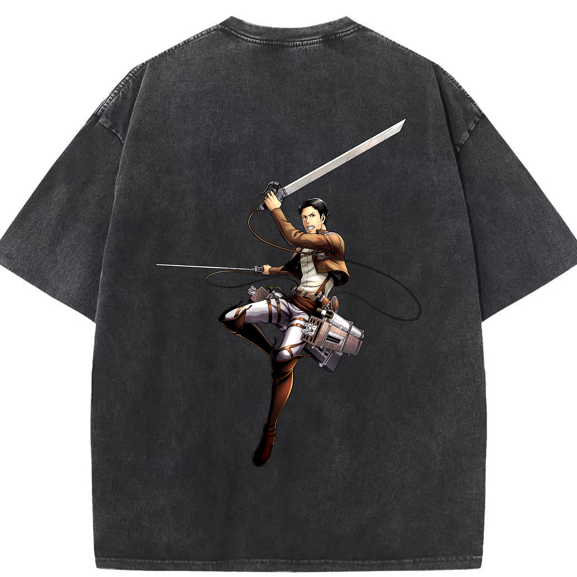 （画像用） 進撃の巨人 Attack on Titan 綿100% ヴィンテージ風 半袖Tシャツ（背面プリント）