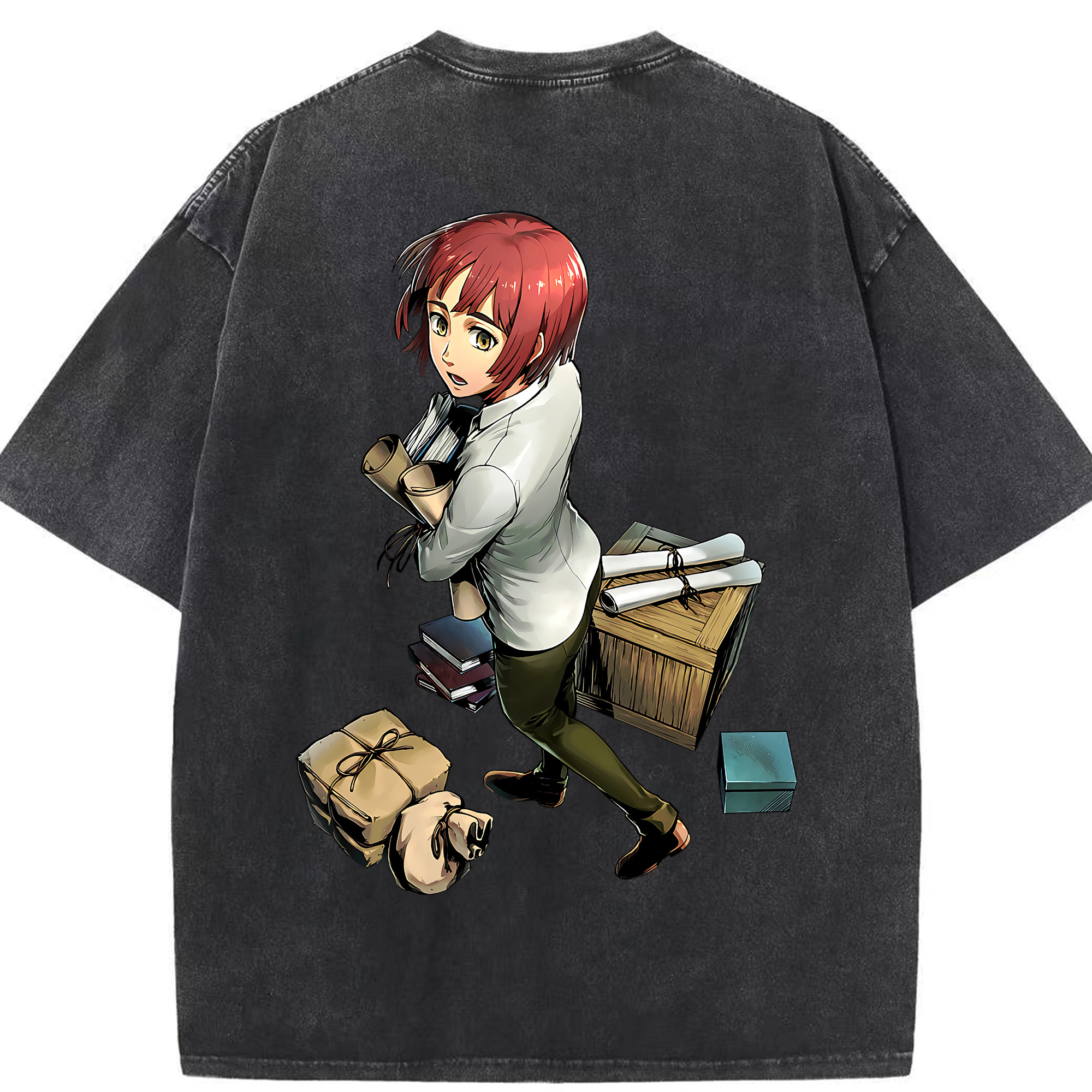 （画像用） 進撃の巨人 Attack on Titan 綿100% ヴィンテージ風 半袖Tシャツ（背面プリント）