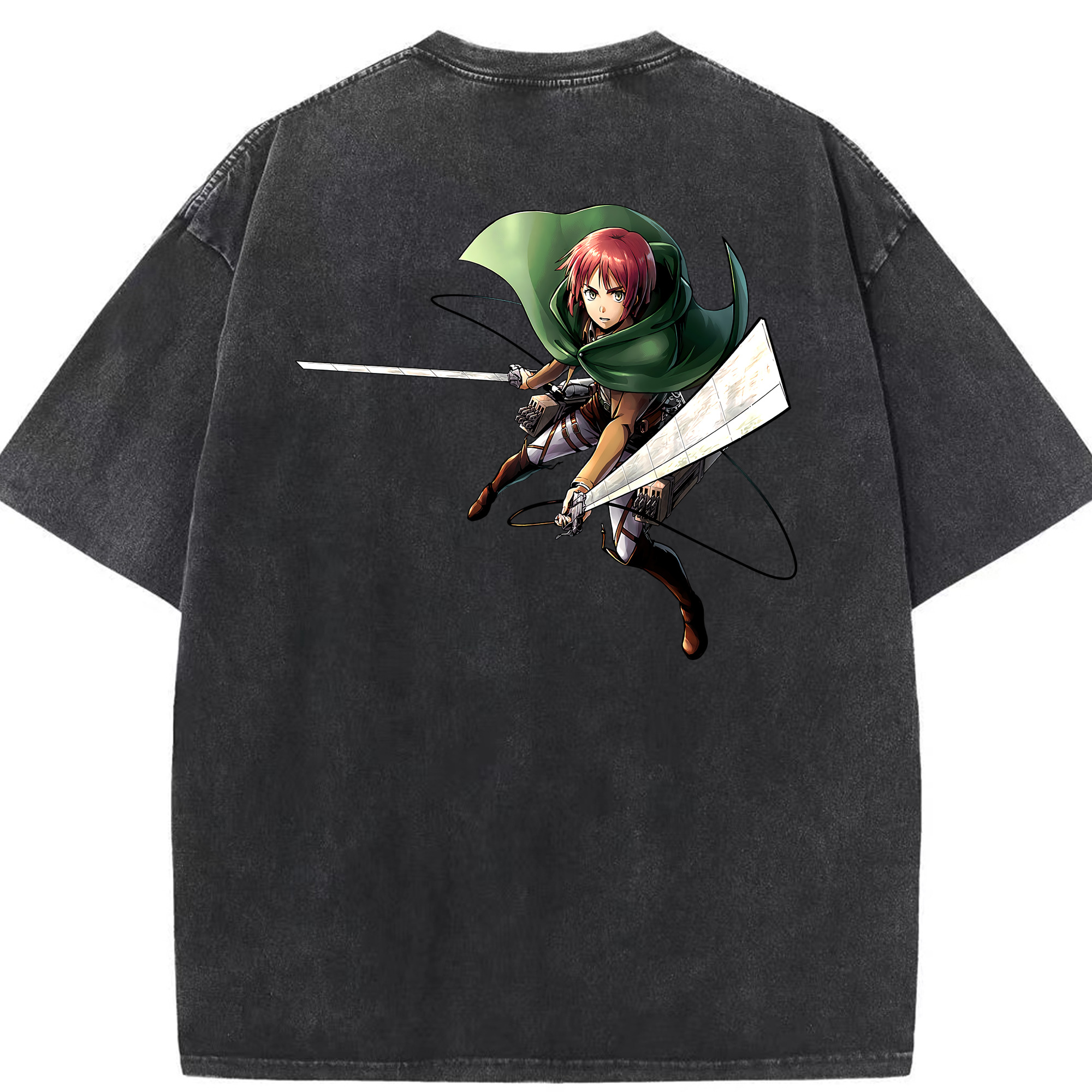 （画像用） 進撃の巨人 Attack on Titan 綿100% ヴィンテージ風 半袖Tシャツ（背面プリント）