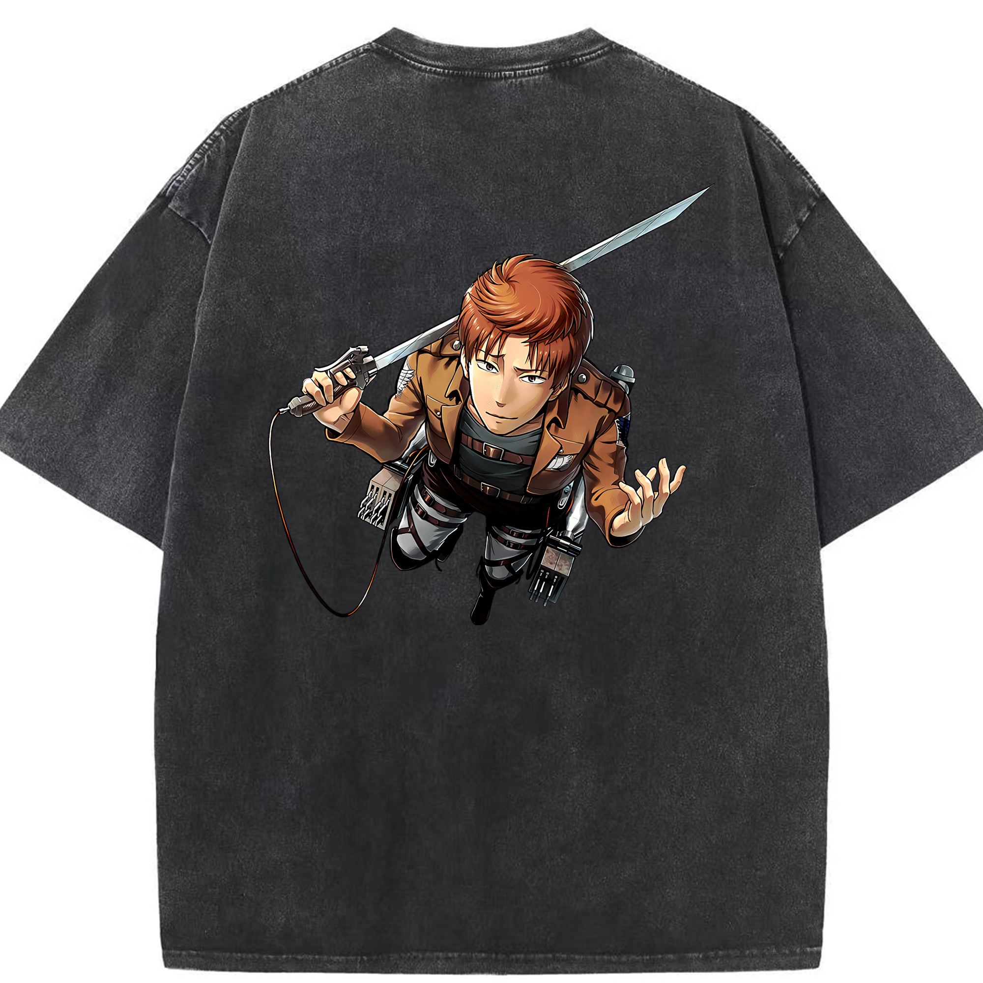 （画像用） 進撃の巨人 Attack on Titan 綿100% ヴィンテージ風 半袖Tシャツ（背面プリント）
