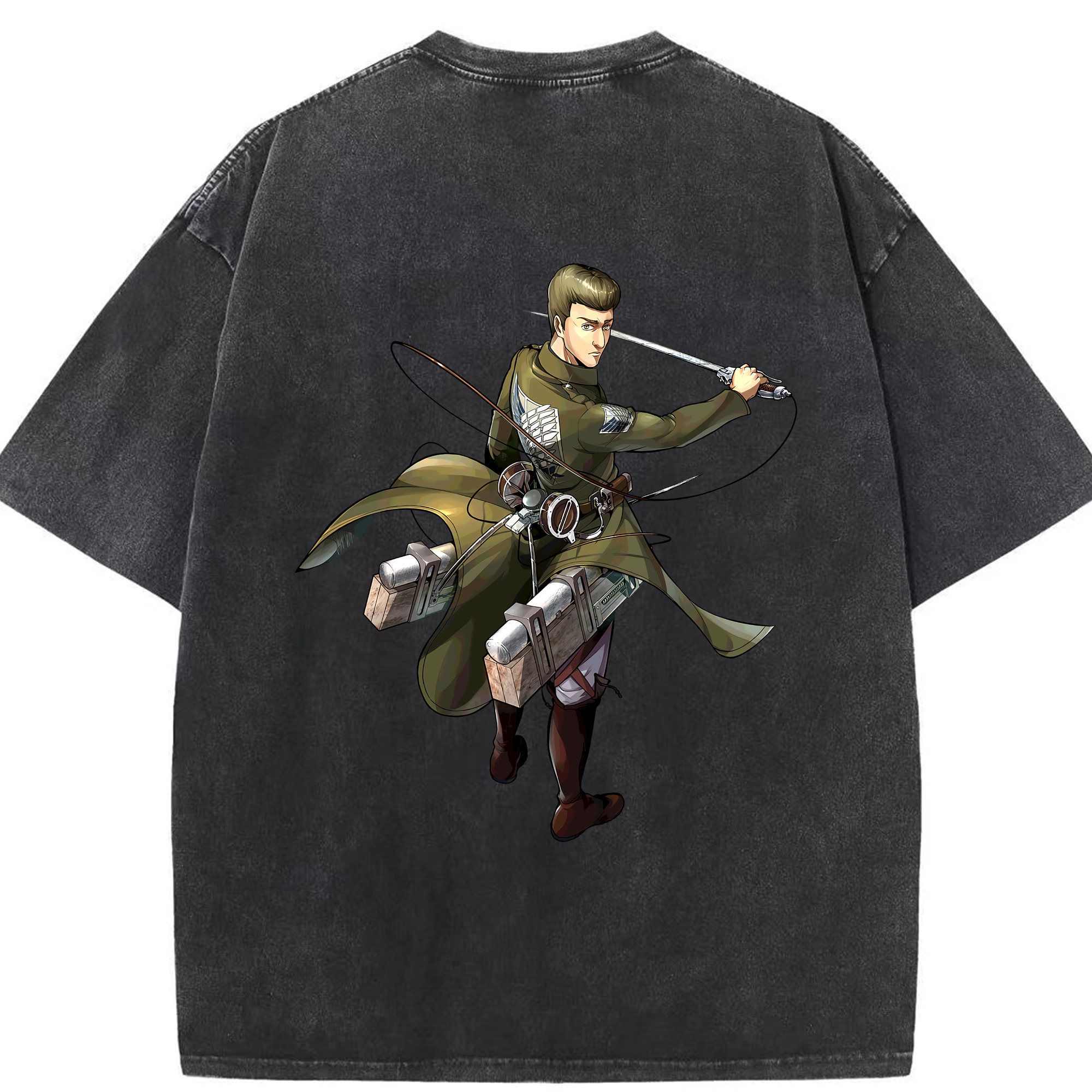 （画像用） 進撃の巨人 Attack on Titan 綿100% ヴィンテージ風 半袖Tシャツ（背面プリント）