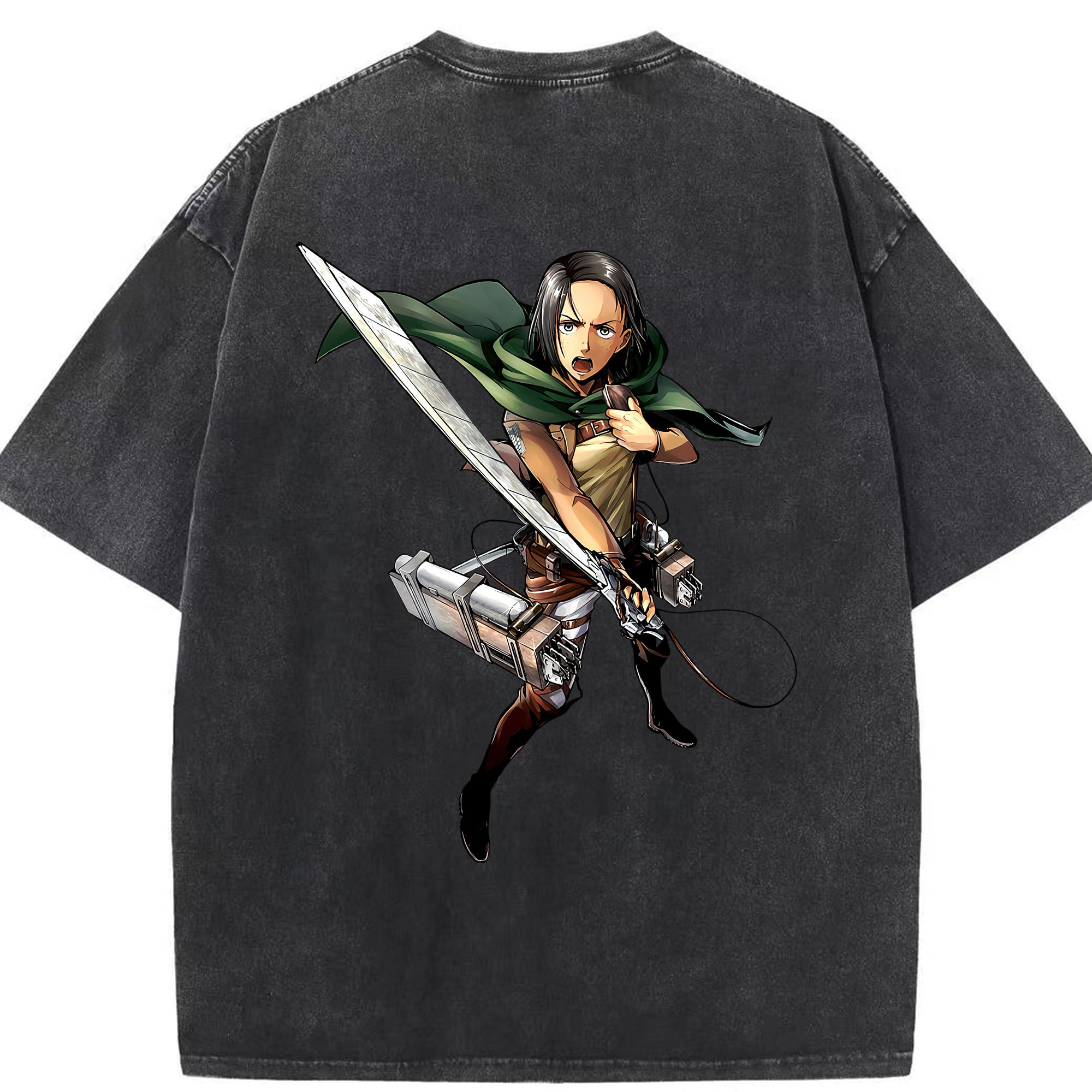 （画像用） 進撃の巨人 Attack on Titan 綿100% ヴィンテージ風 半袖Tシャツ（背面プリント）