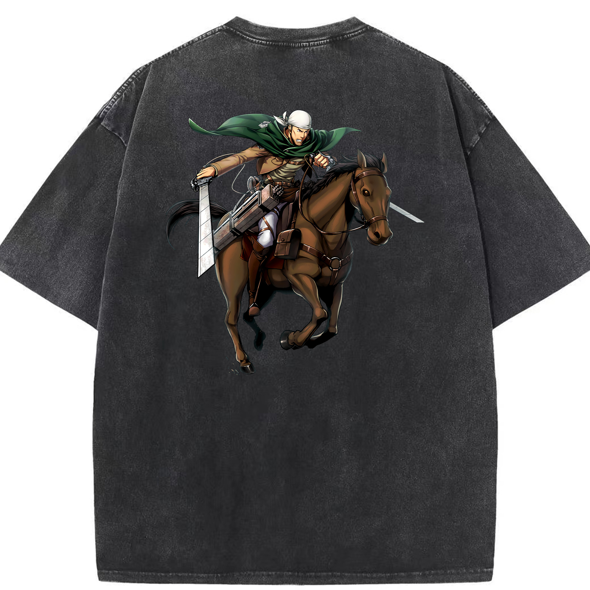 （画像用） 進撃の巨人 Attack on Titan 綿100% ヴィンテージ風 半袖Tシャツ（背面プリント）