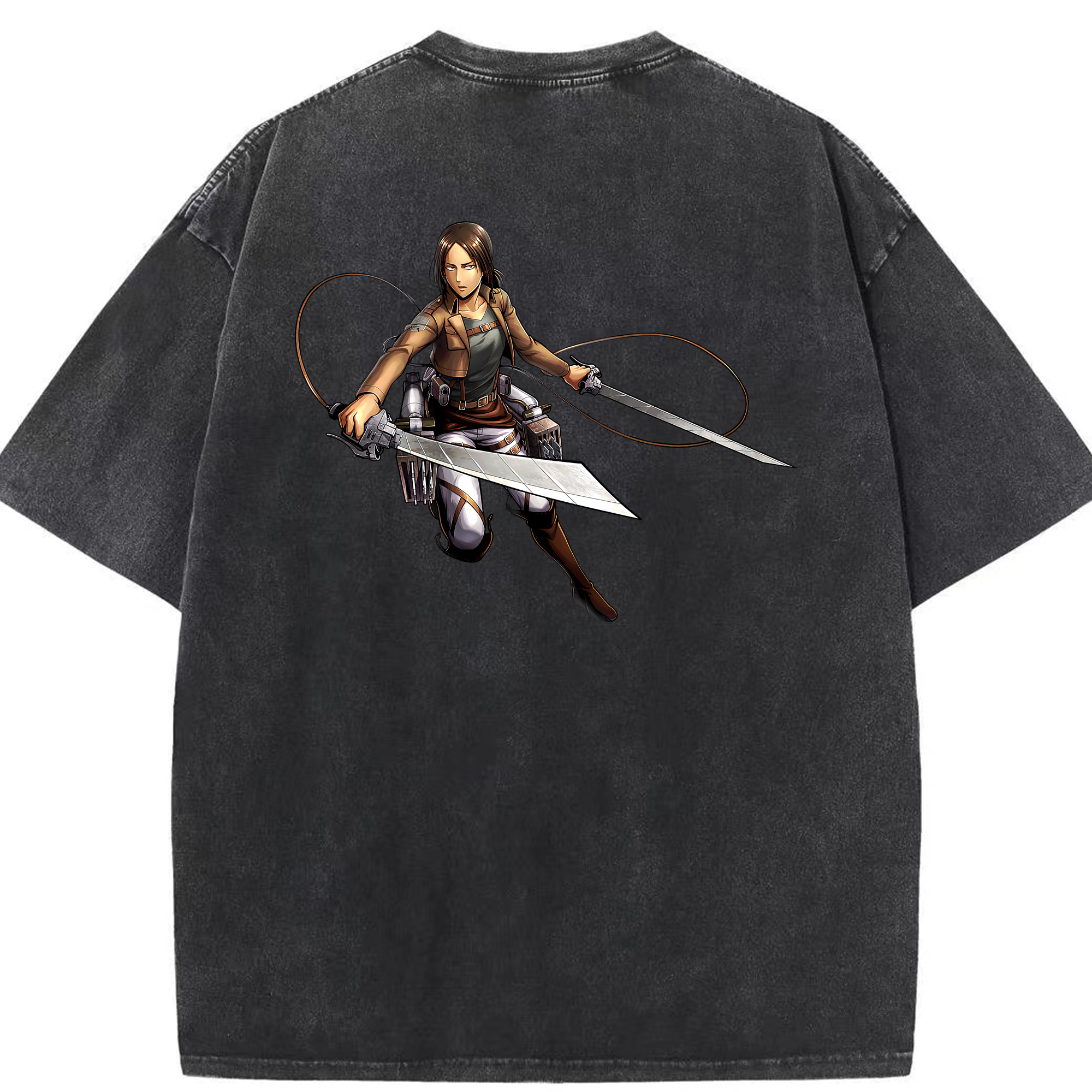 （画像用） 進撃の巨人 Attack on Titan 綿100% ヴィンテージ風 半袖Tシャツ（背面プリント）