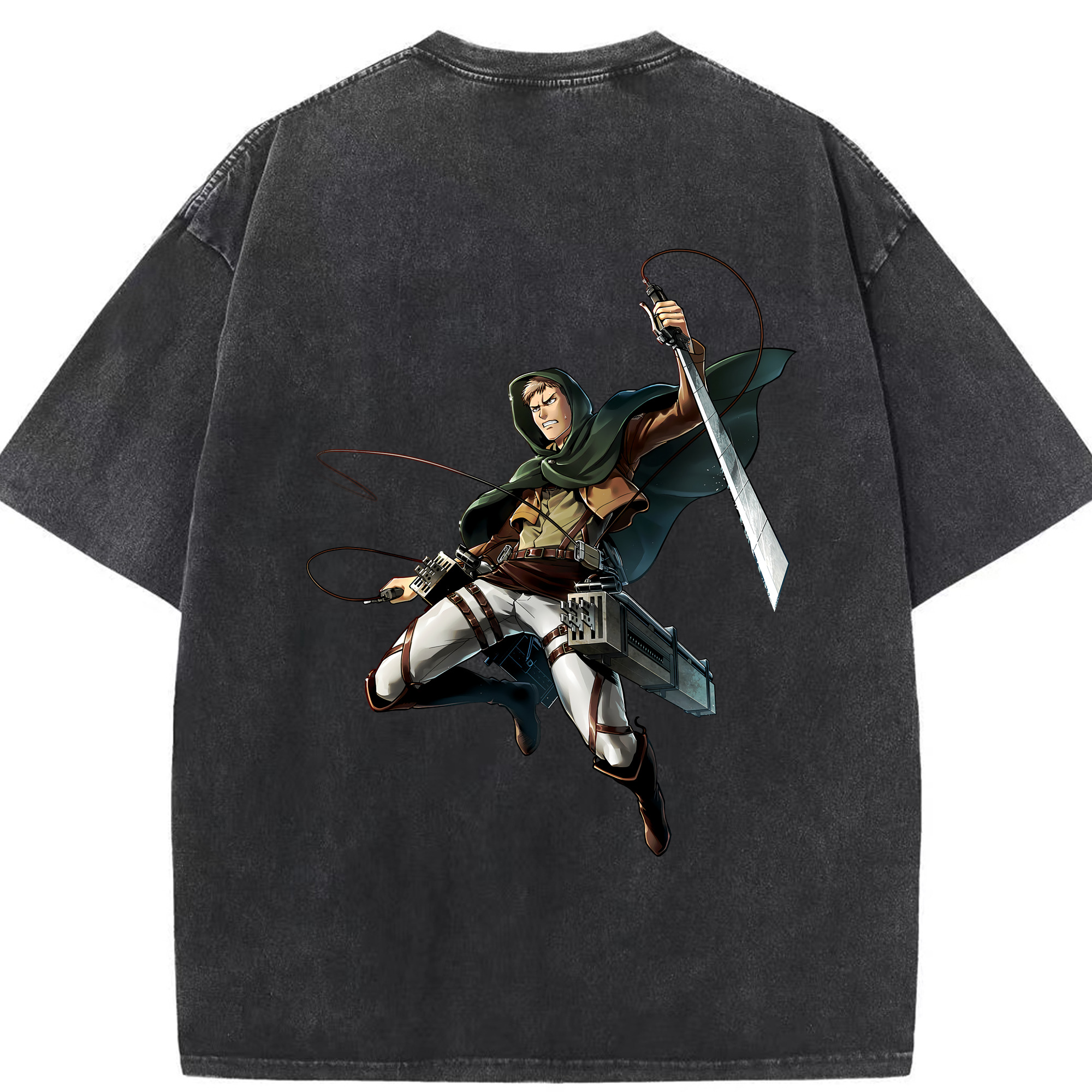 （画像用） 進撃の巨人 Attack on Titan 綿100% ヴィンテージ風 半袖Tシャツ（背面プリント）