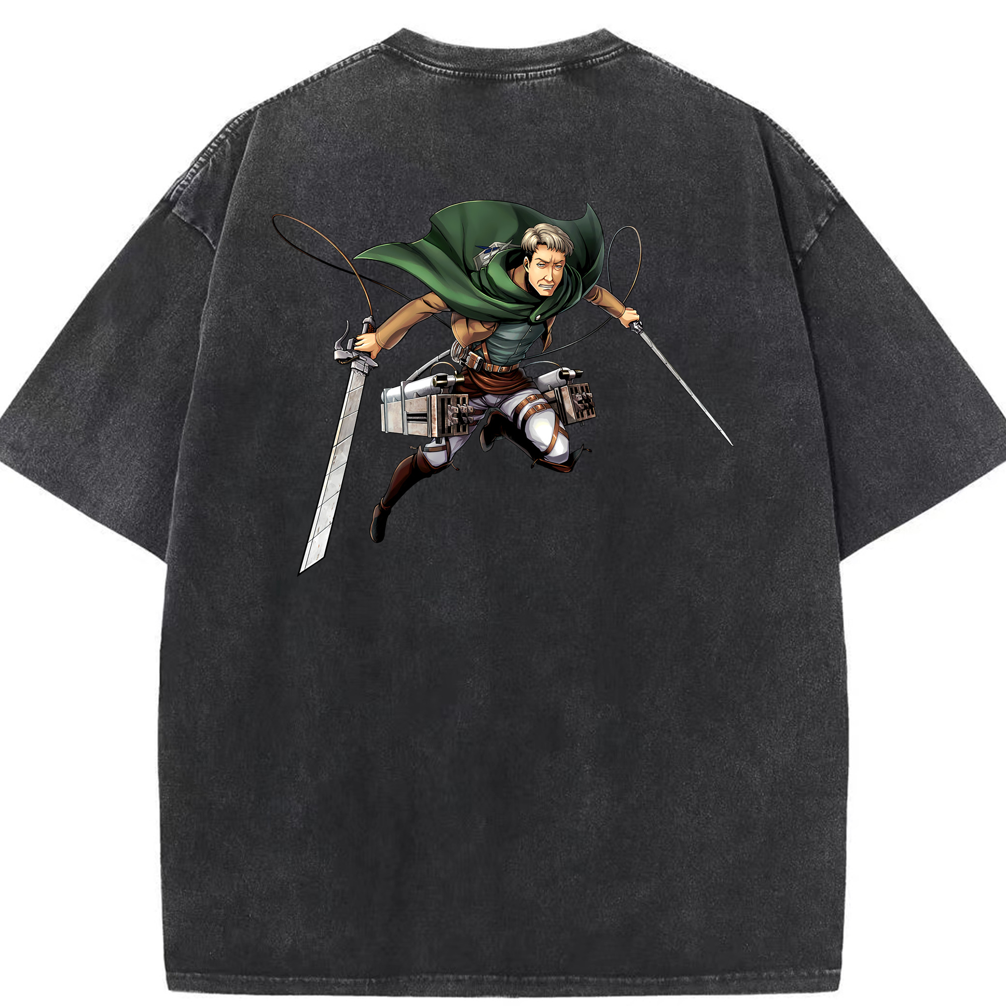 （画像用） 進撃の巨人 Attack on Titan 綿100% ヴィンテージ風 半袖Tシャツ（背面プリント）