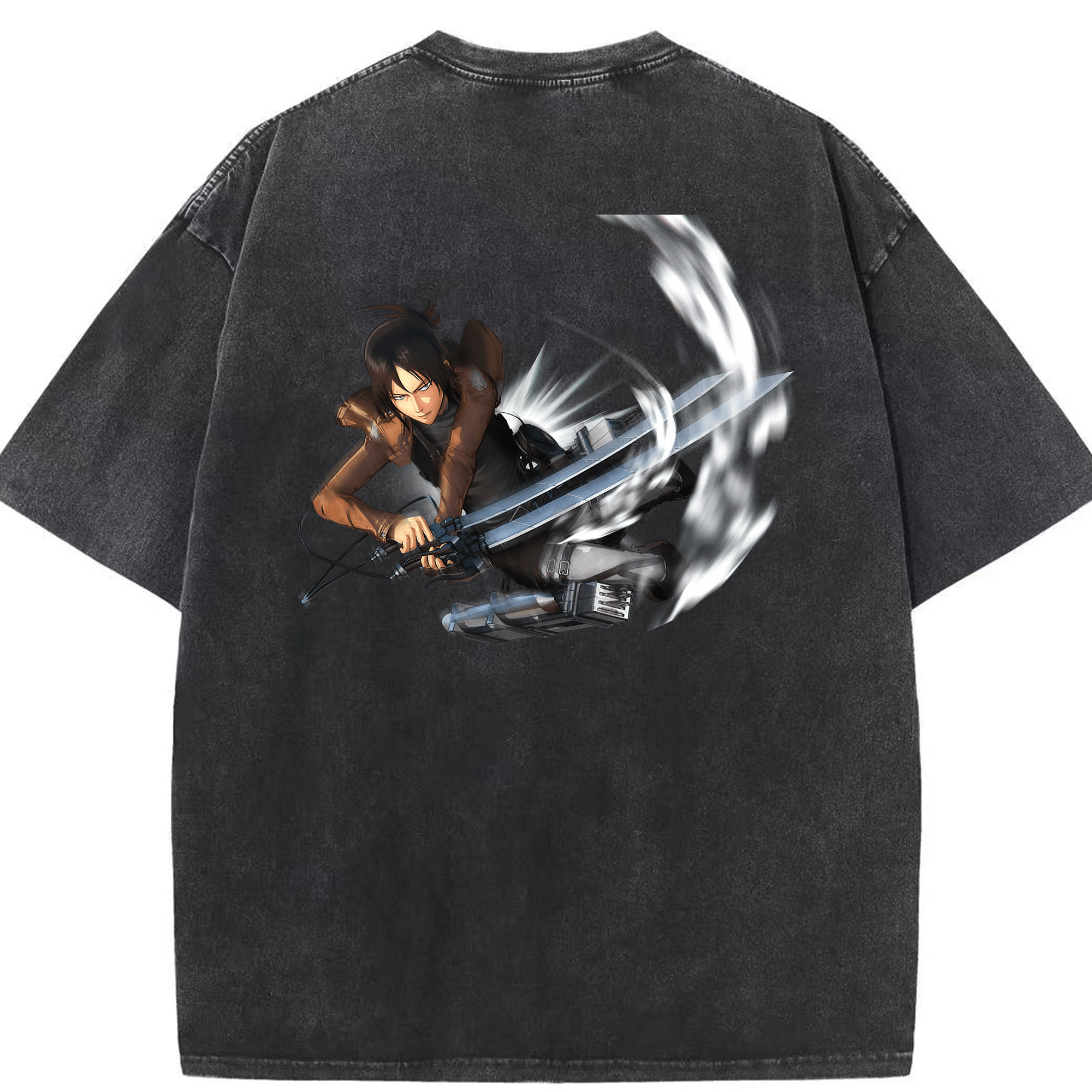 （画像用） 進撃の巨人 Attack on Titan 綿100% ヴィンテージ風 半袖Tシャツ（背面プリント）