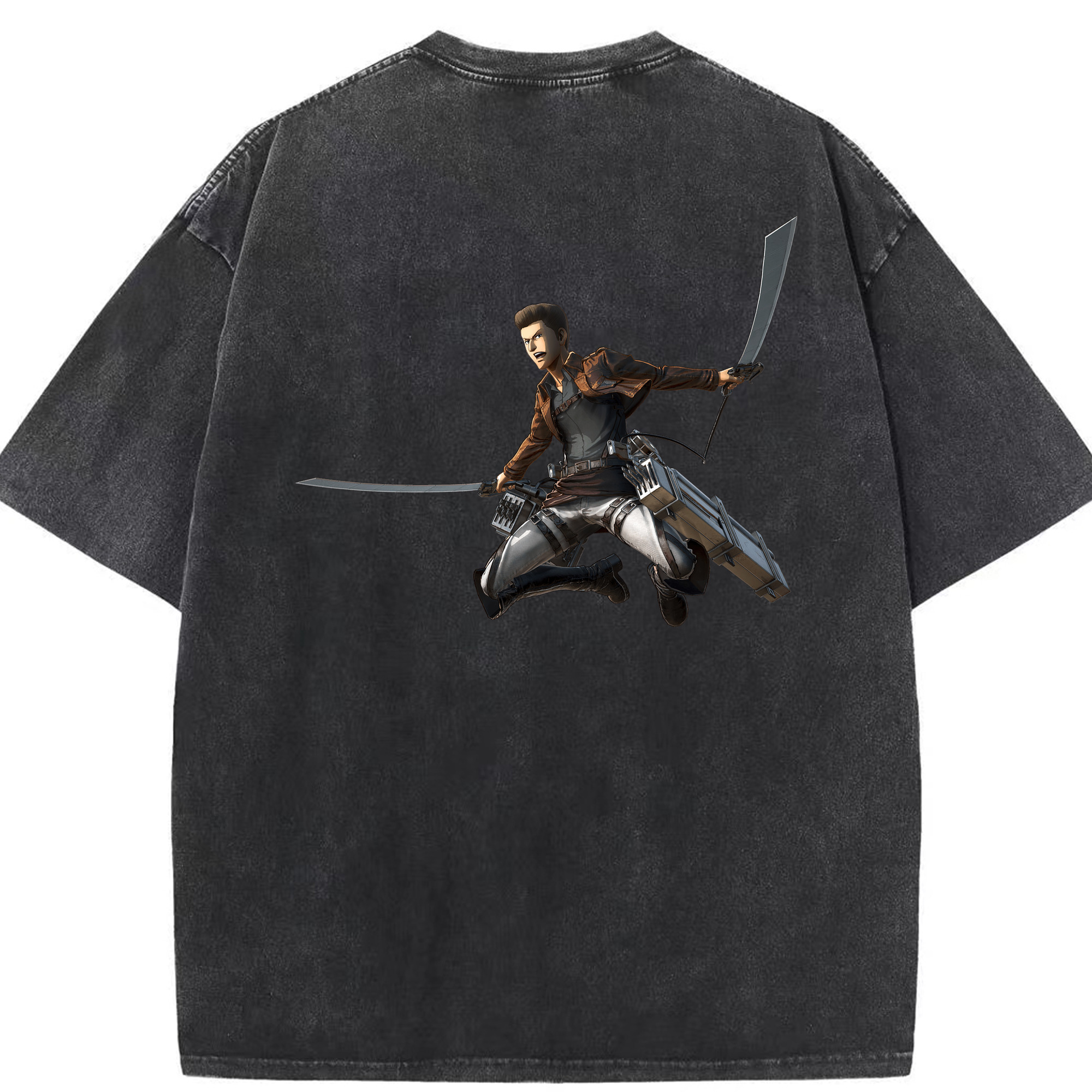 （画像用） 進撃の巨人 Attack on Titan 綿100% ヴィンテージ風 半袖Tシャツ（背面プリント）