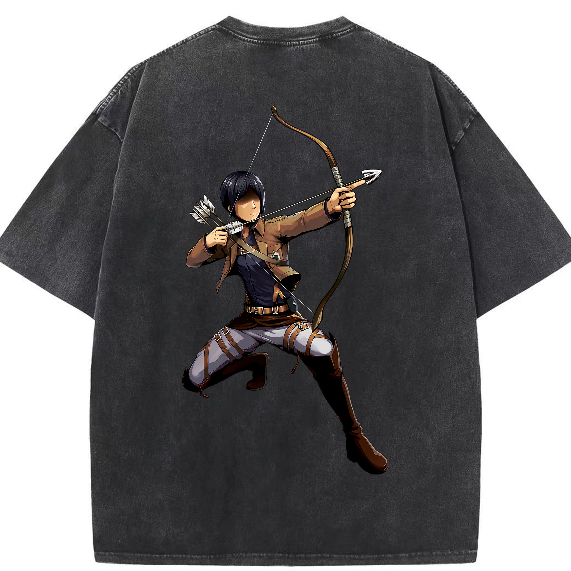 （画像用） 進撃の巨人 Attack on Titan 綿100% ヴィンテージ風 半袖Tシャツ（背面プリント）