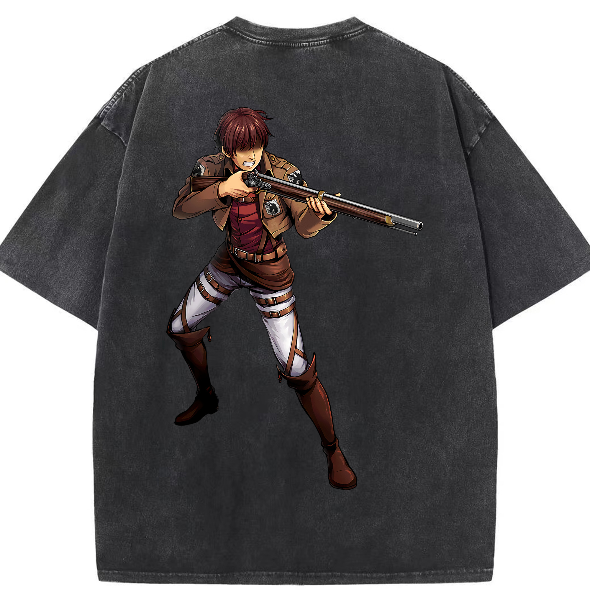 （画像用） 進撃の巨人 Attack on Titan 綿100% ヴィンテージ風 半袖Tシャツ（背面プリント）