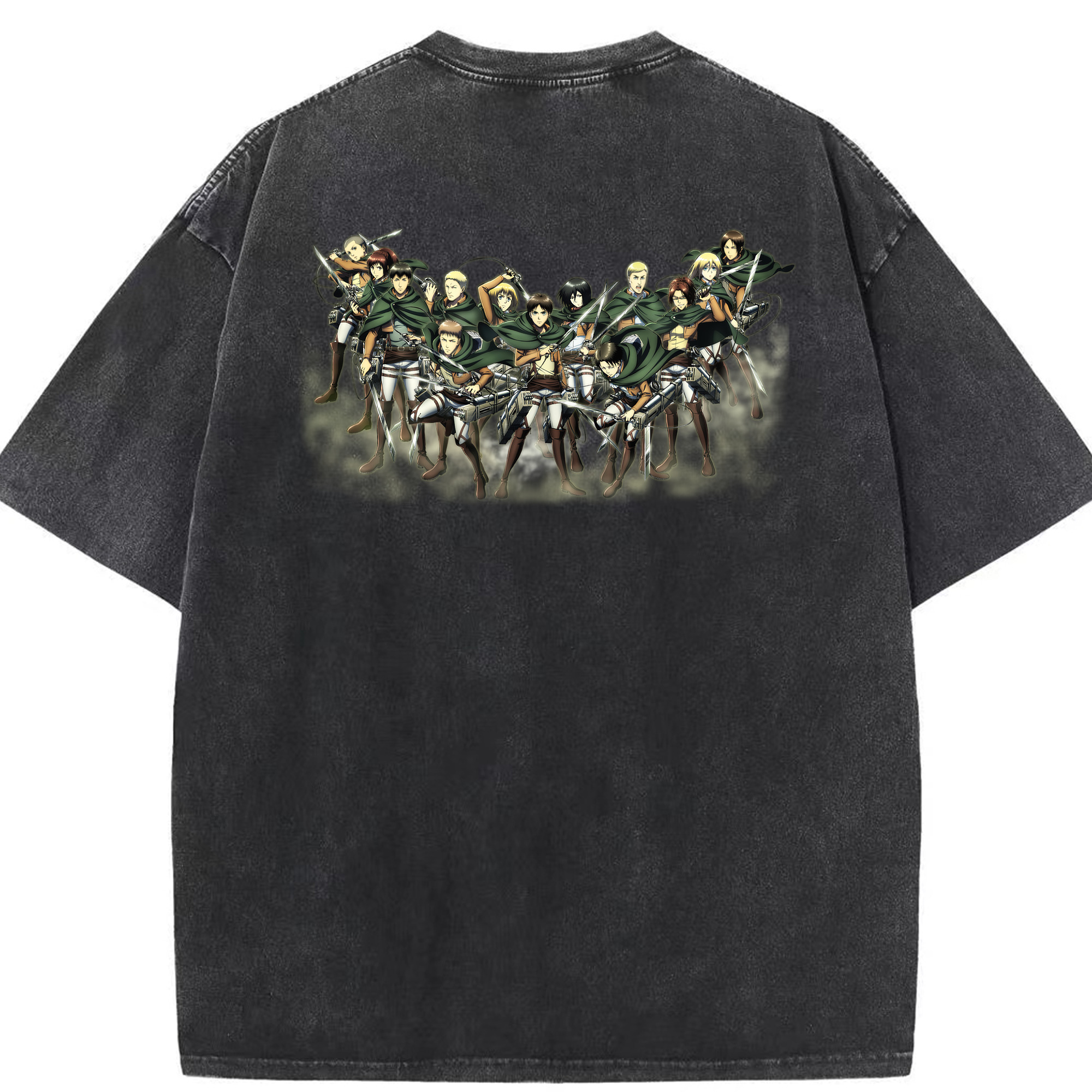 （画像用） 進撃の巨人 Attack on Titan 綿100% ヴィンテージ風 半袖Tシャツ（背面プリント）