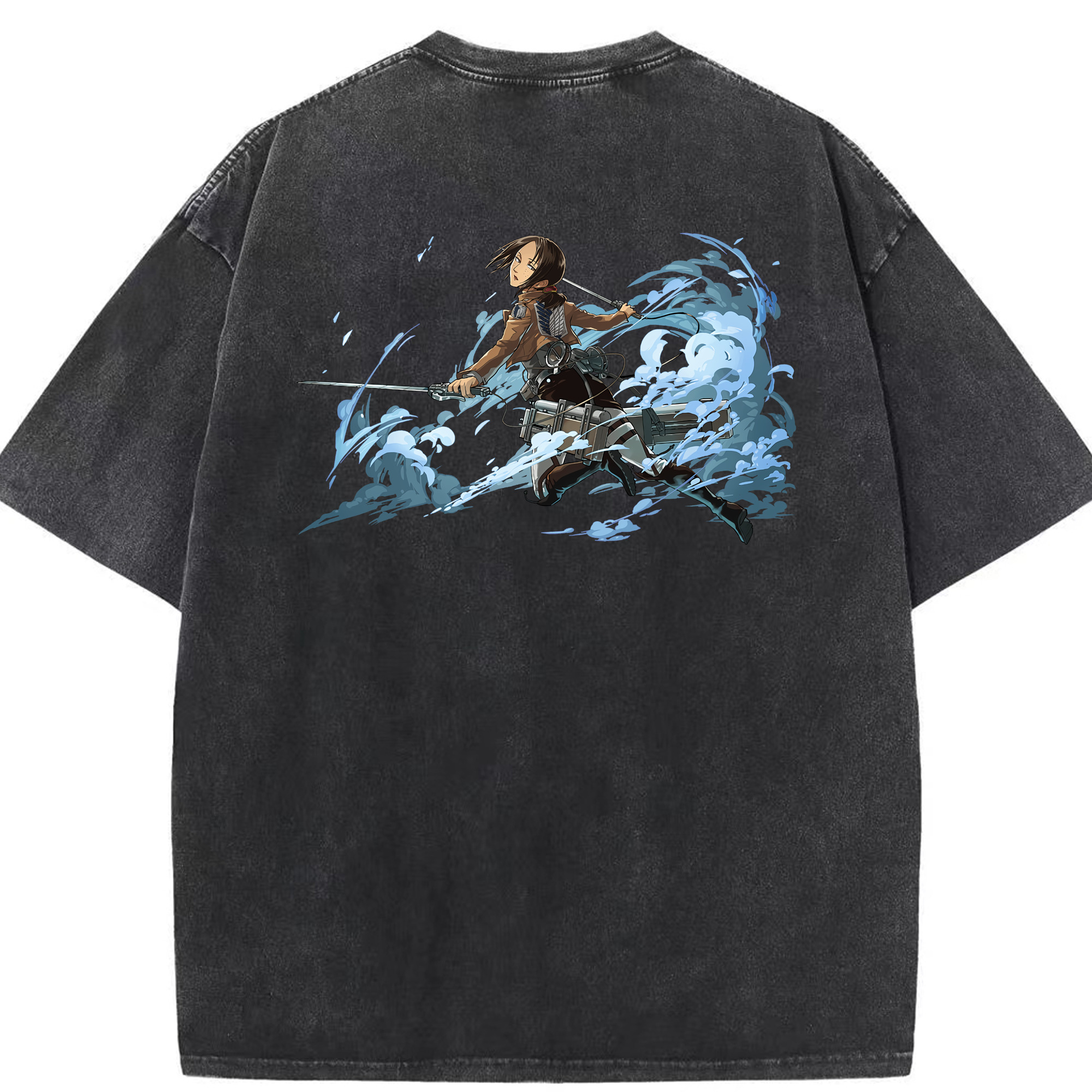 （画像用） 進撃の巨人 Attack on Titan 綿100% ヴィンテージ風 半袖Tシャツ（背面プリント）