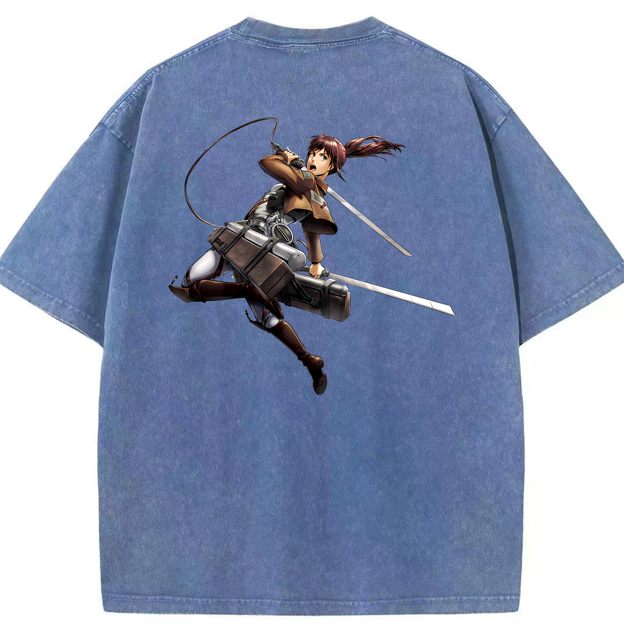 （画像用） 進撃の巨人 サシャ·ブラウス Attack on Titan Sasha Blaus 綿100% ヴィンテージ風 半袖Tシャツ（背面プリント）