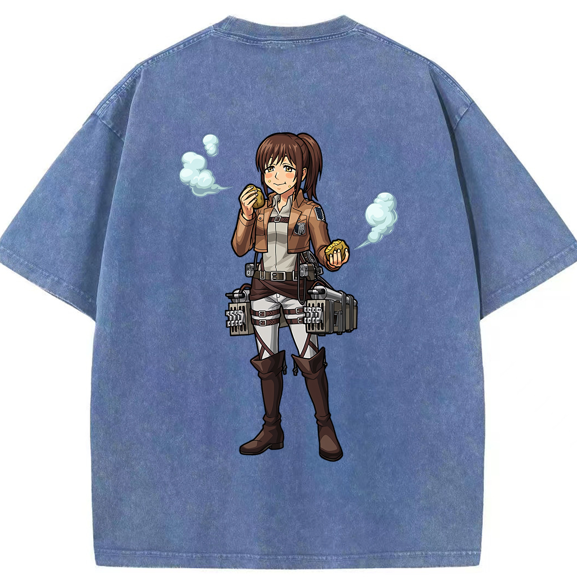 （画像用） 進撃の巨人 サシャ·ブラウス Attack on Titan Sasha Blaus 綿100% ヴィンテージ風 半袖Tシャツ（背面プリント）