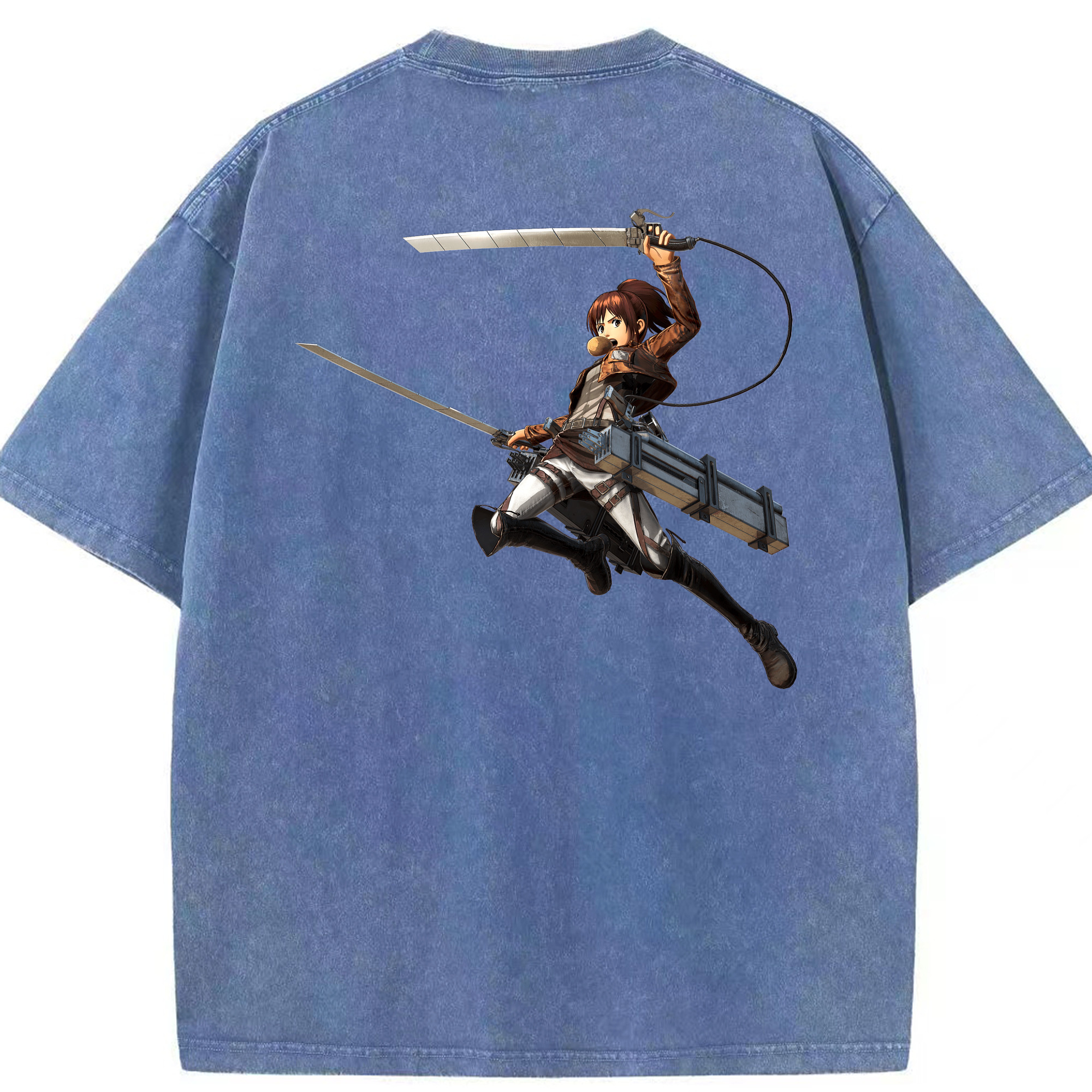 （画像用） 進撃の巨人 サシャ·ブラウス Attack on Titan Sasha Blaus 綿100% ヴィンテージ風 半袖Tシャツ（背面プリント）
