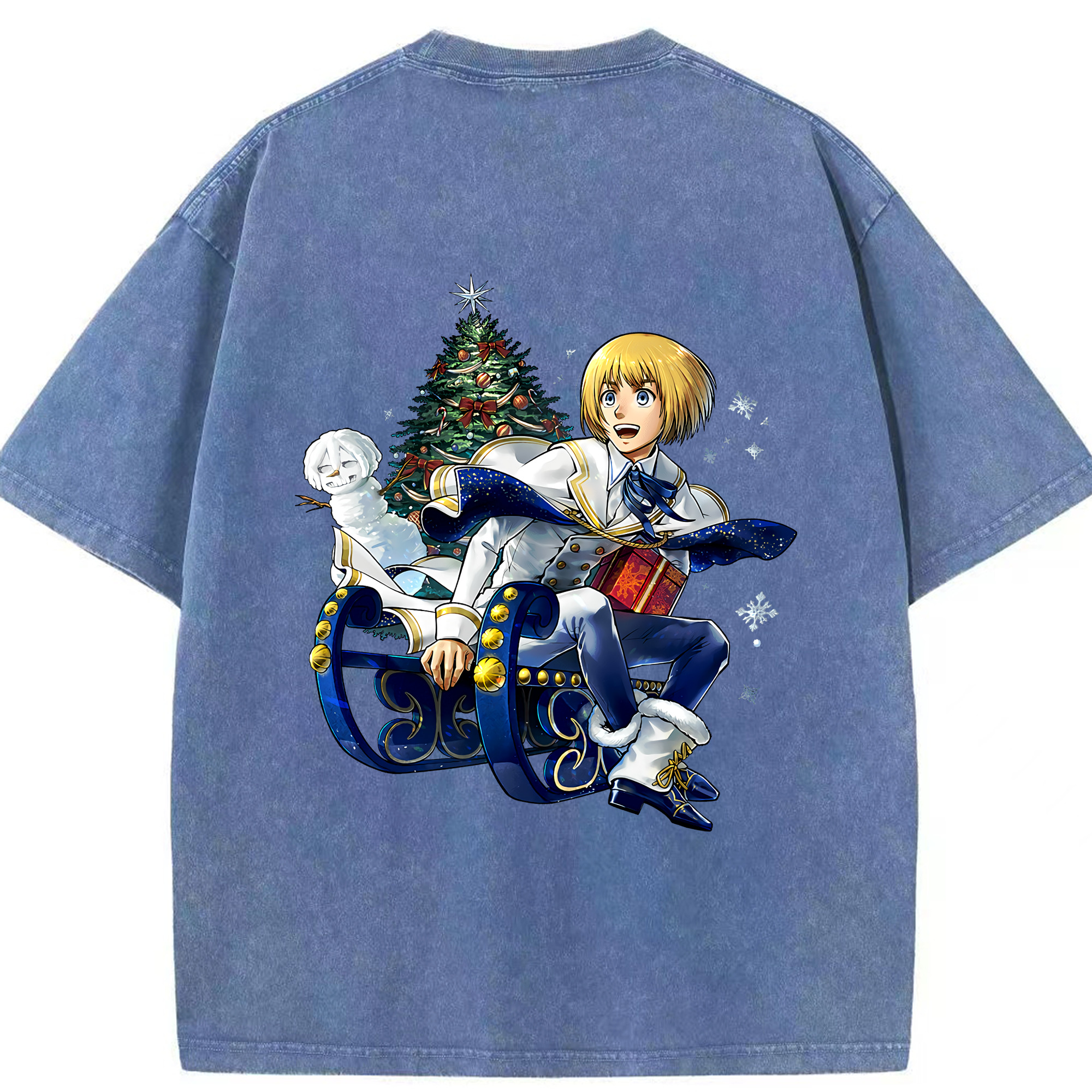 （画像用） 進撃の巨人 アルミン·アルレルト Attack on Titan Armin Arlert 綿100% ヴィンテージ風 半袖Tシャツ（背面プリント）