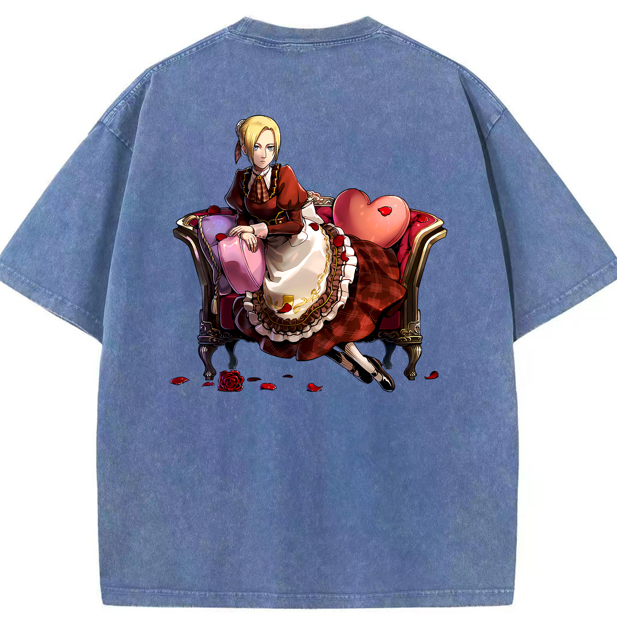 （画像用） 進撃の巨人 アニ・レオンハート Attack on Titan Annie Leonhart 綿100% ヴィンテージ風 半袖Tシャツ（背面プリント）