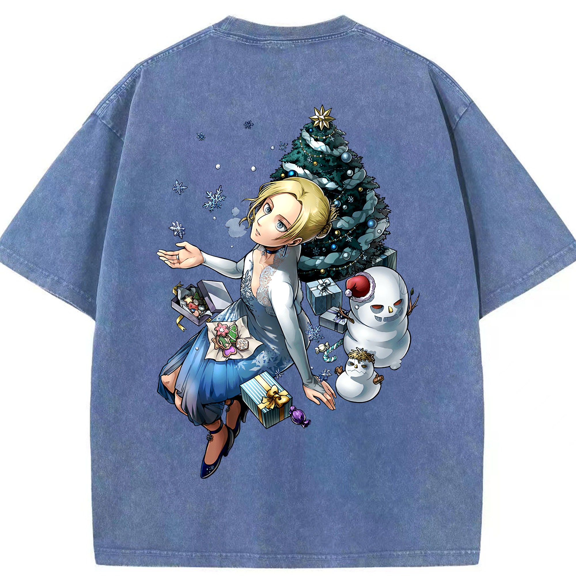 （画像用） 進撃の巨人 アニ・レオンハート Attack on Titan Annie Leonhart 綿100% ヴィンテージ風 半袖Tシャツ（背面プリント）