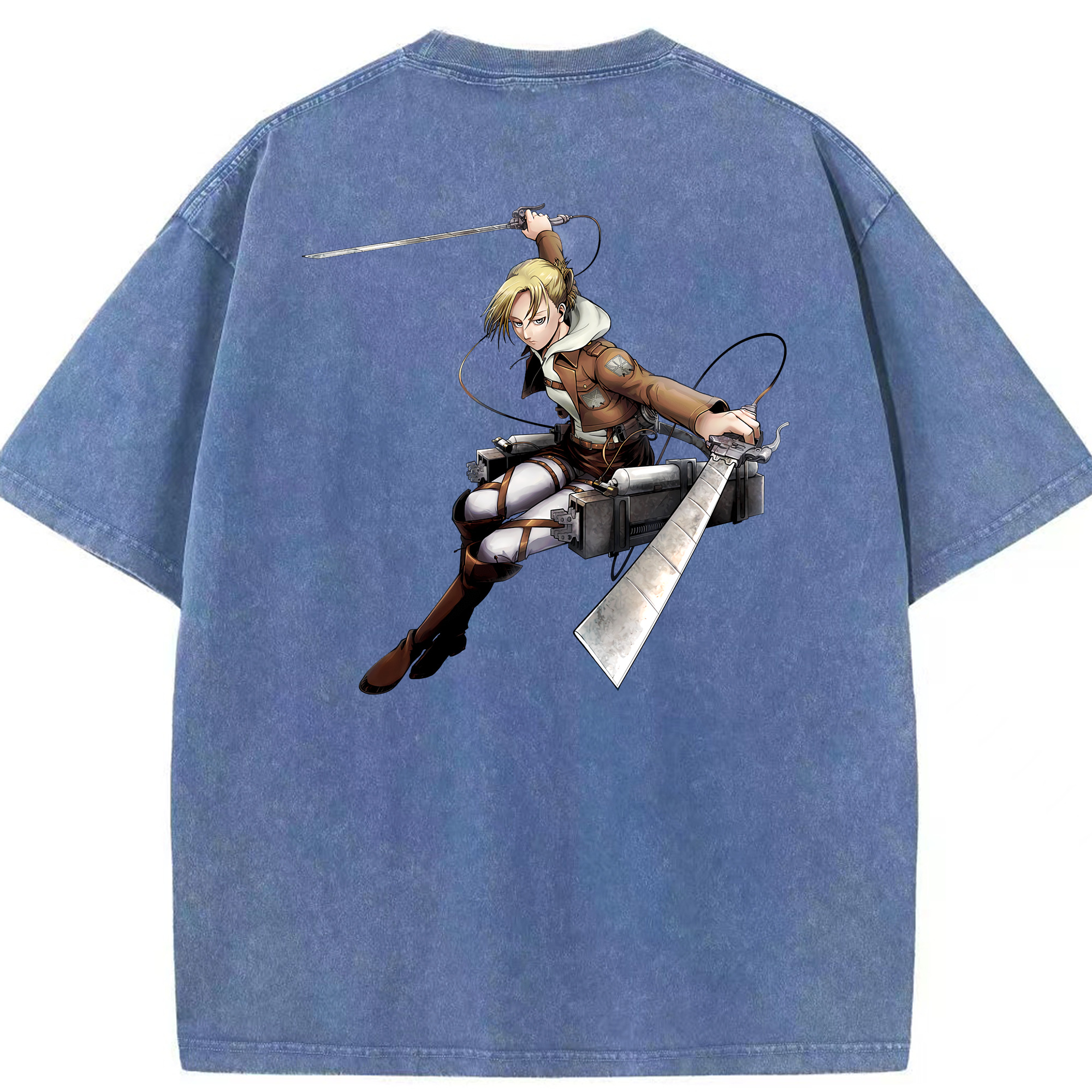 （画像用） 進撃の巨人 アニ・レオンハート Attack on Titan Annie Leonhart 綿100% ヴィンテージ風 半袖Tシャツ（背面プリント）