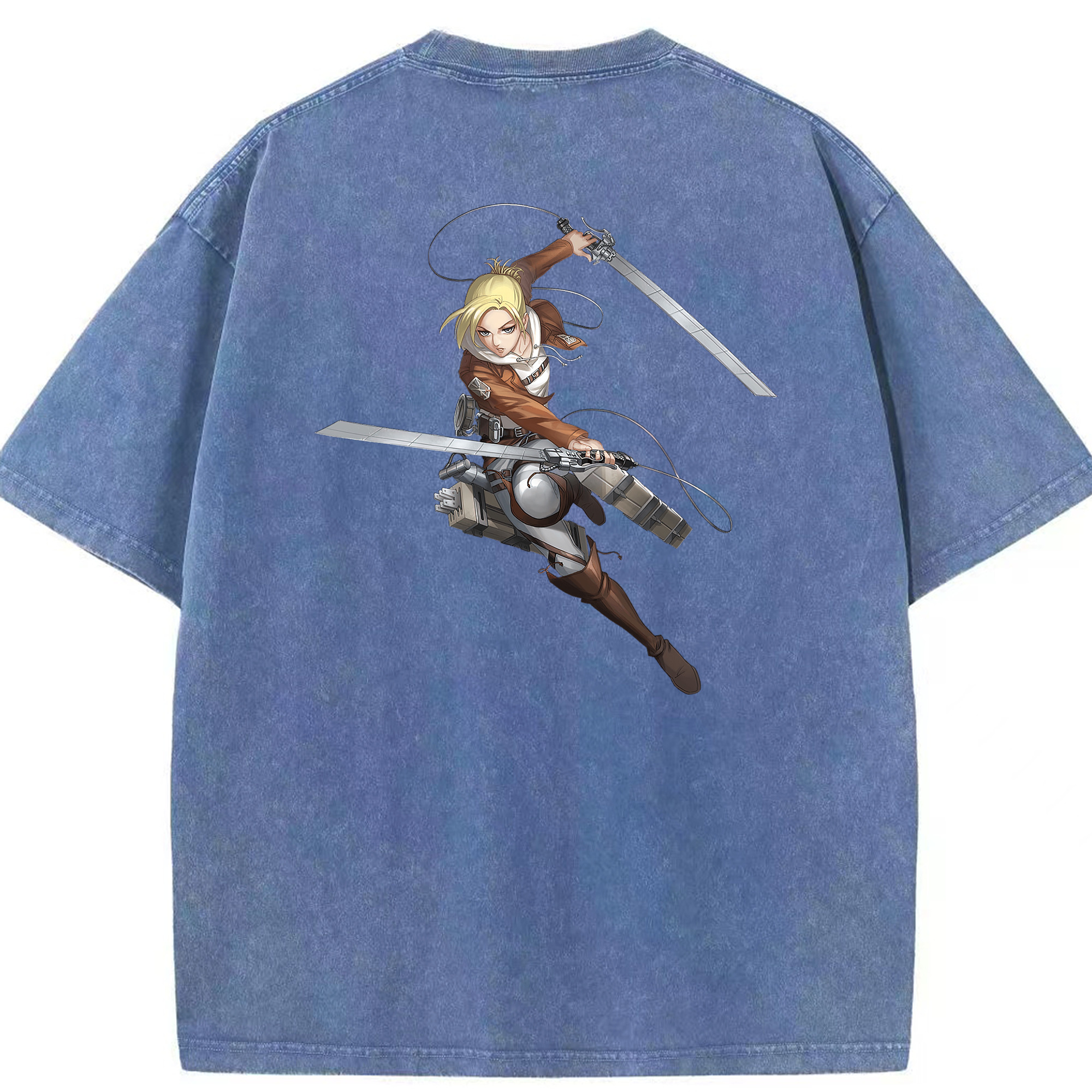 （画像用） 進撃の巨人 アニ・レオンハート Attack on Titan Annie Leonhart 綿100% ヴィンテージ風 半袖Tシャツ（背面プリント）