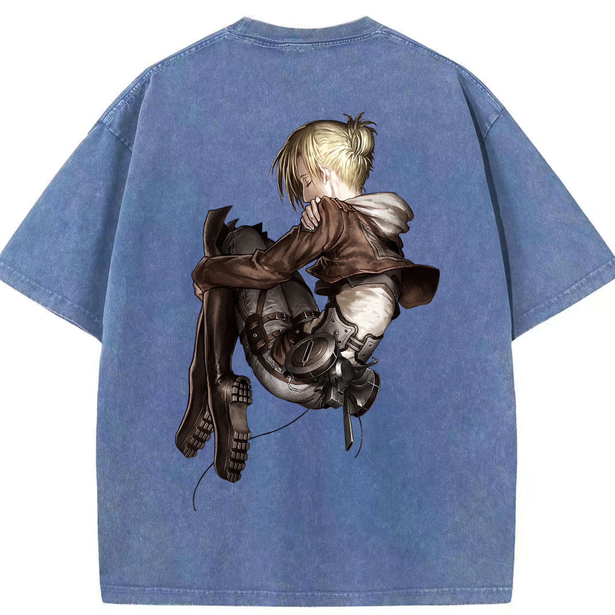 （画像用） 進撃の巨人 アニ・レオンハート Attack on Titan Annie Leonhart 綿100% ヴィンテージ風 半袖Tシャツ（背面プリント）