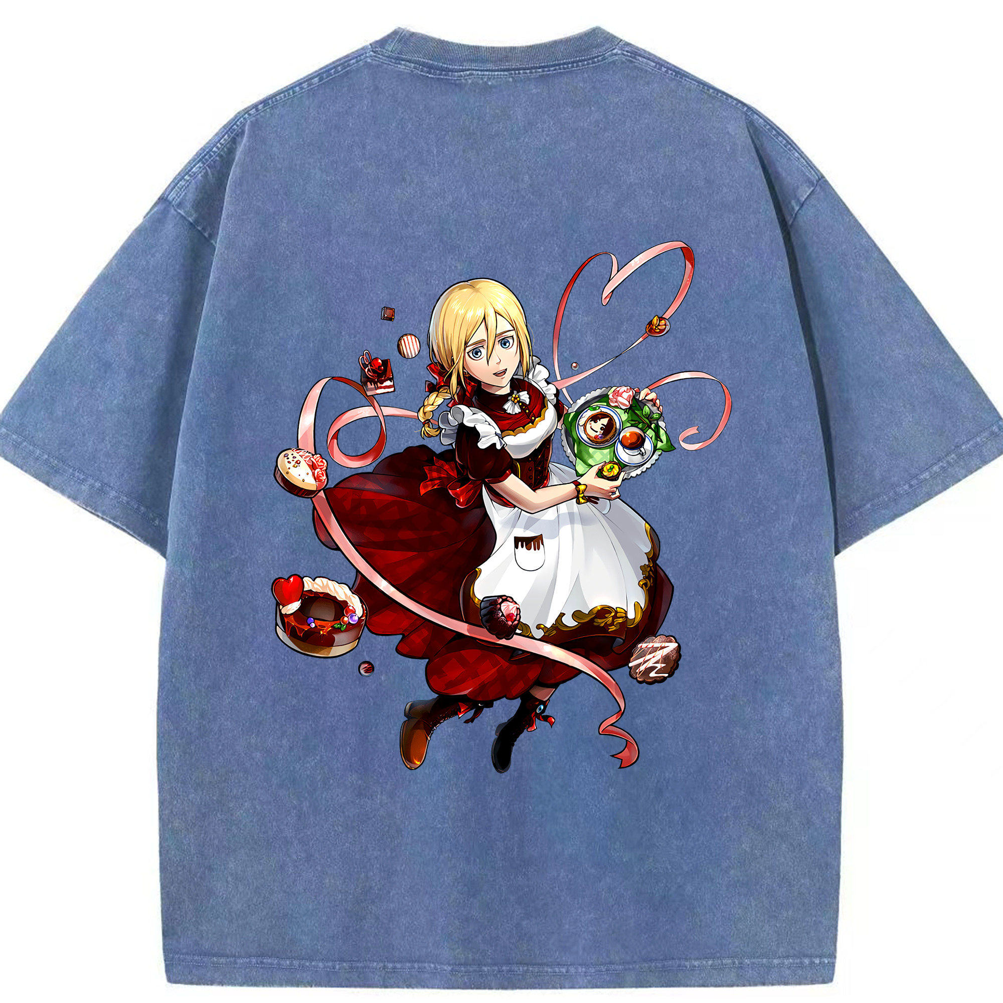 （画像用） 進撃の巨人 クリスタ·レンズ Attack on Titan Christa Lenz 綿100% ヴィンテージ風 半袖Tシャツ（背面プリント）