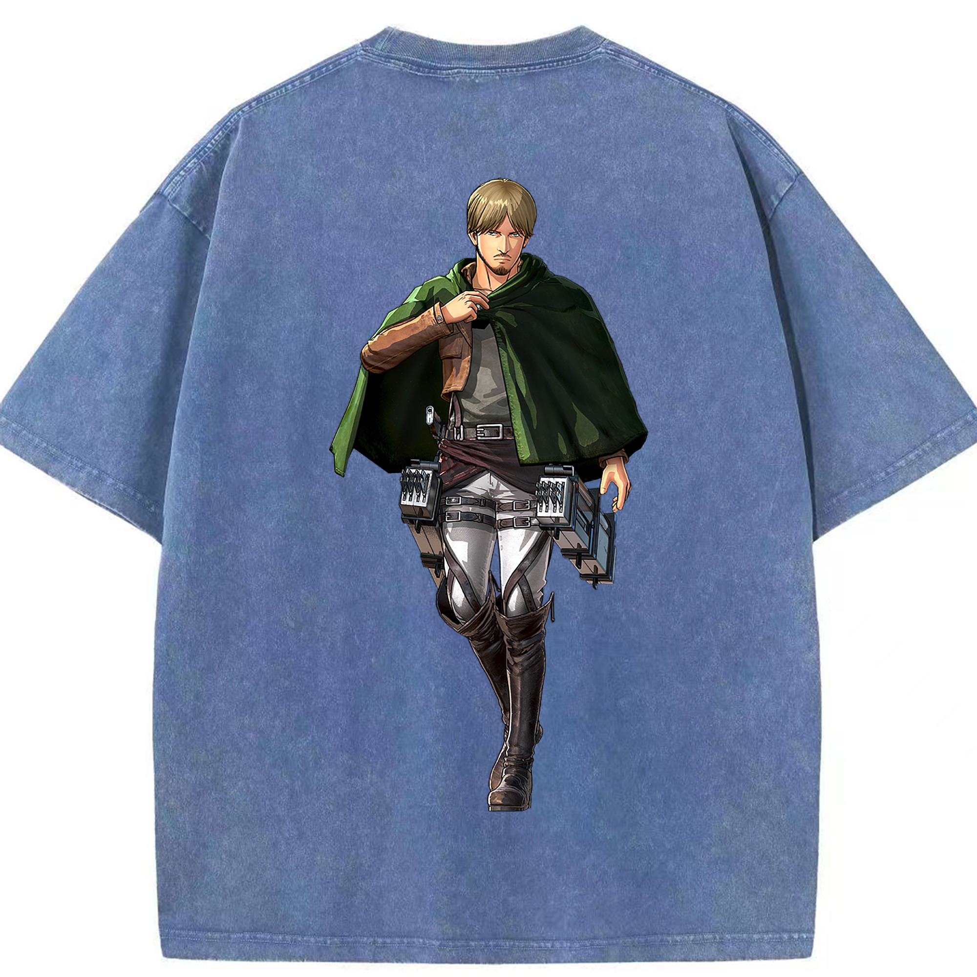 （画像用） 進撃の巨人 ミケ·ザカリアス Attack on Titan Mike Zakarius 綿100% ヴィンテージ風 半袖Tシャツ（背面プリント）