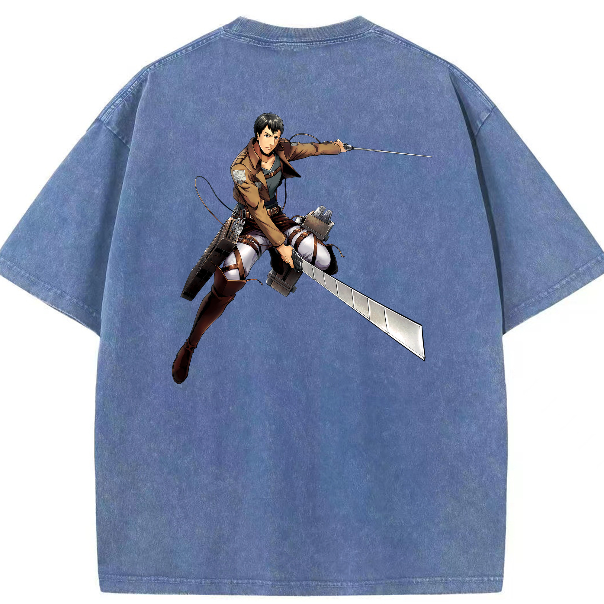 （画像用） 進撃の巨人 ベルトルト・フーバー Attack on Titan Bertholdt Hoover 綿100% ヴィンテージ風 半袖Tシャツ（背面プリント）