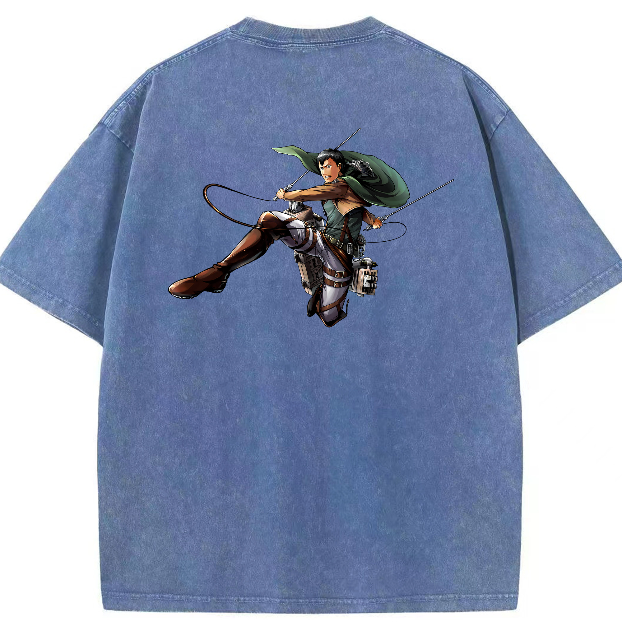 （画像用） 進撃の巨人 ベルトルト・フーバー Attack on Titan Bertholdt Hoover 綿100% ヴィンテージ風 半袖Tシャツ（背面プリント）
