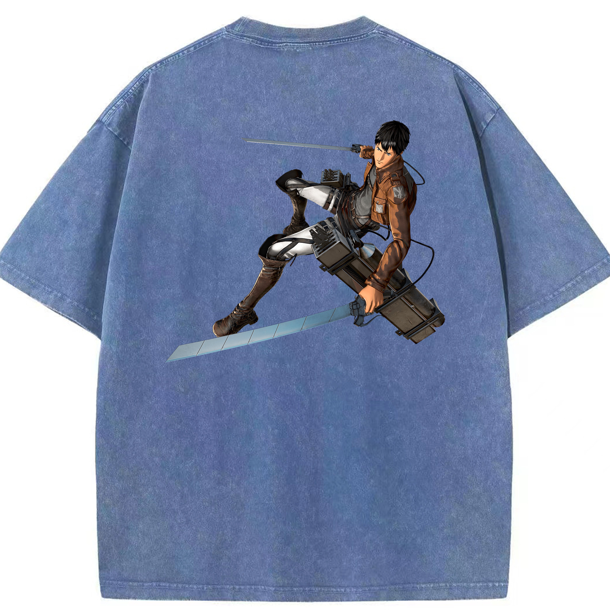 （画像用） 進撃の巨人 ベルトルト・フーバー Attack on Titan Bertholdt Hoover 綿100% ヴィンテージ風 半袖Tシャツ（背面プリント）