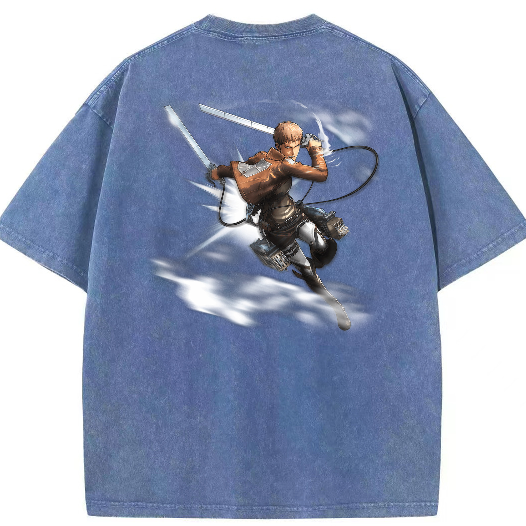 （画像用） 進撃の巨人 ジャン・キルシュタイン Attack on Titan Jean Kirstein 綿100% ヴィンテージ風 半袖Tシャツ（背面プリント）