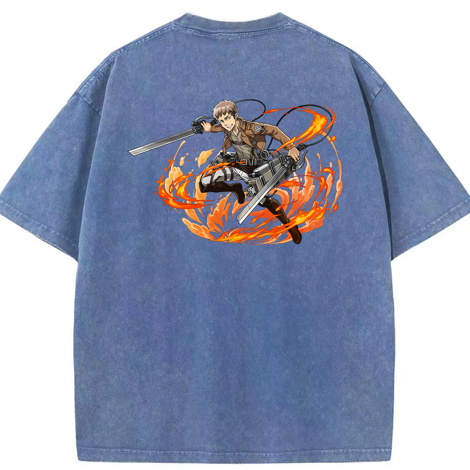 （画像用） 進撃の巨人 ジャン・キルシュタイン Attack on Titan Jean Kirstein 綿100% ヴィンテージ風 半袖Tシャツ（背面プリント）
