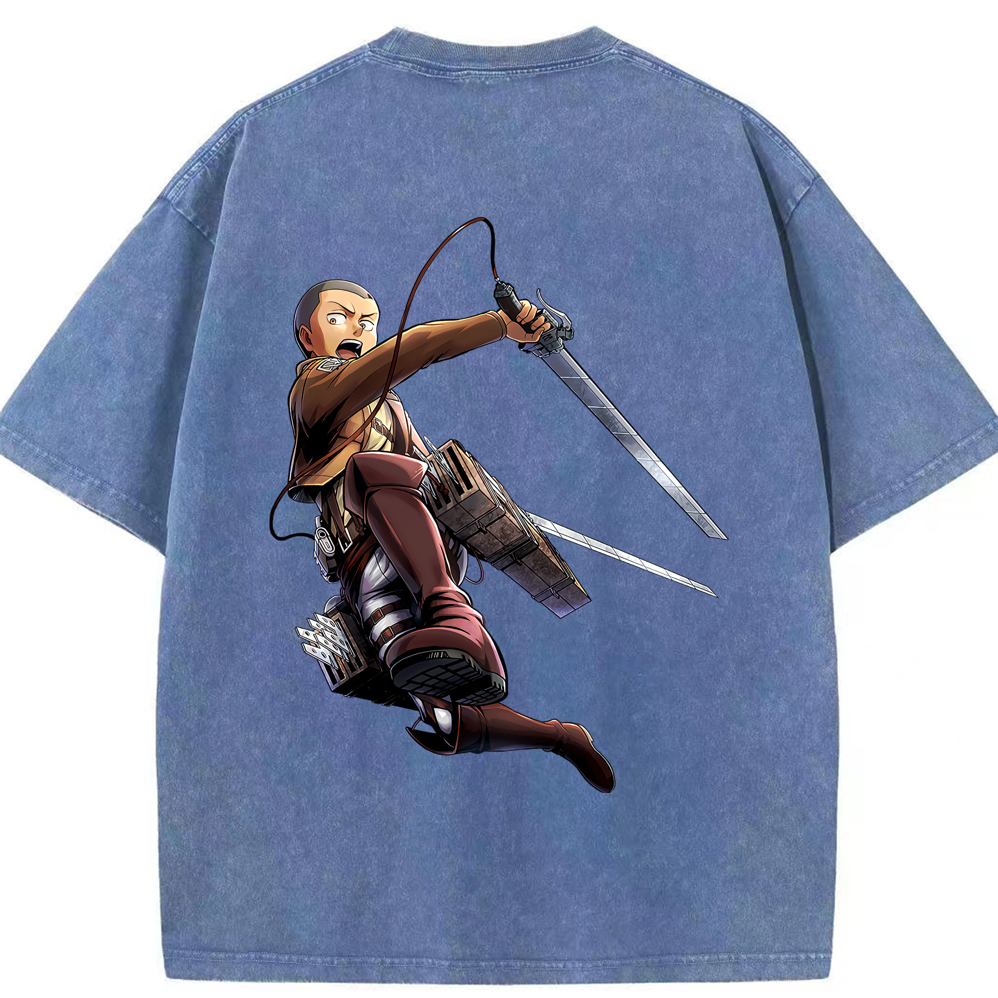 （画像用） 進撃の巨人 コニー·スプリンガー Attack on Titan Connie Springer 綿100% ヴィンテージ風 半袖Tシャツ（背面プリント）