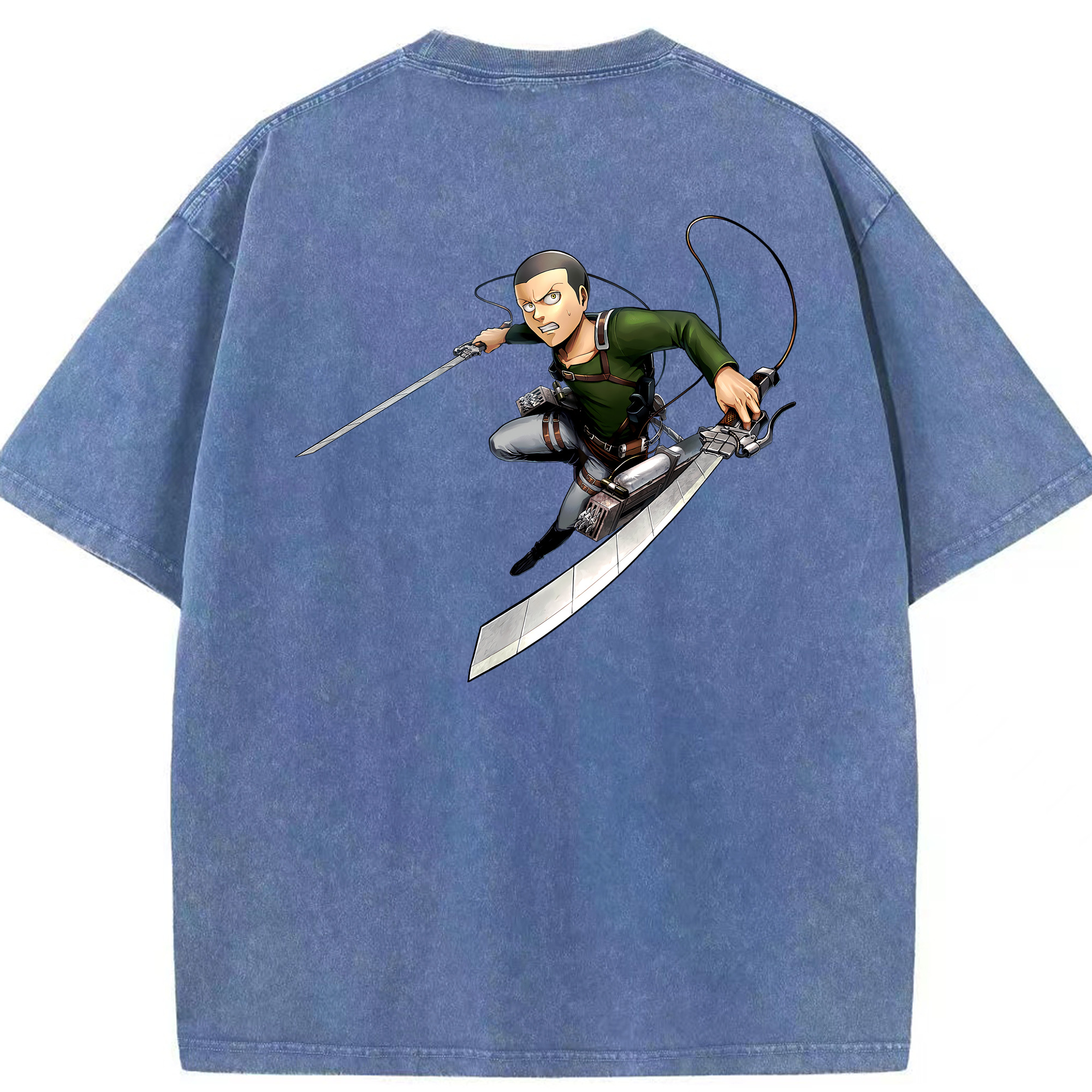 （画像用） 進撃の巨人 コニー·スプリンガー Attack on Titan Connie Springer 綿100% ヴィンテージ風 半袖Tシャツ（背面プリント）