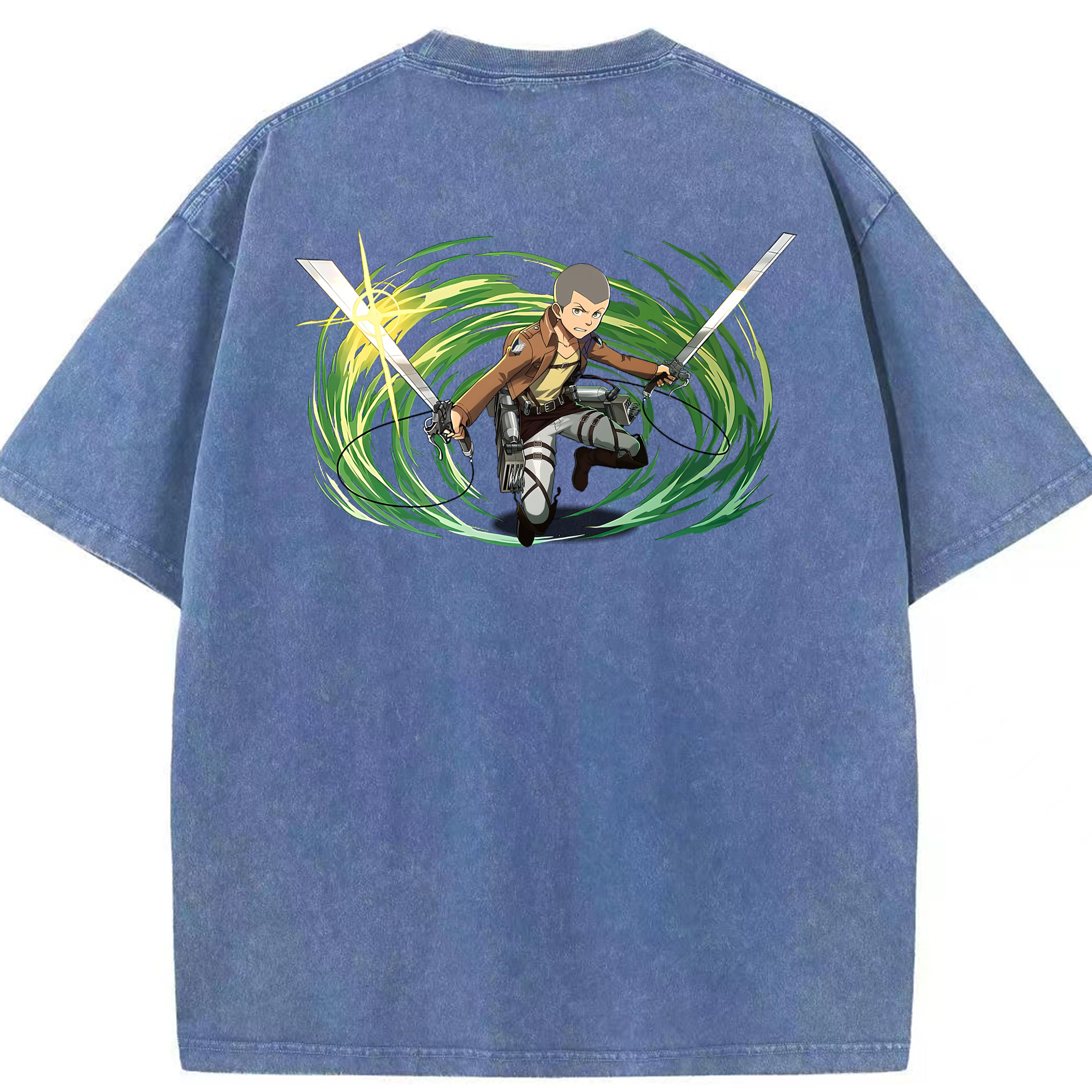 （画像用） 進撃の巨人 コニー·スプリンガー Attack on Titan Connie Springer 綿100% ヴィンテージ風 半袖Tシャツ（背面プリント）