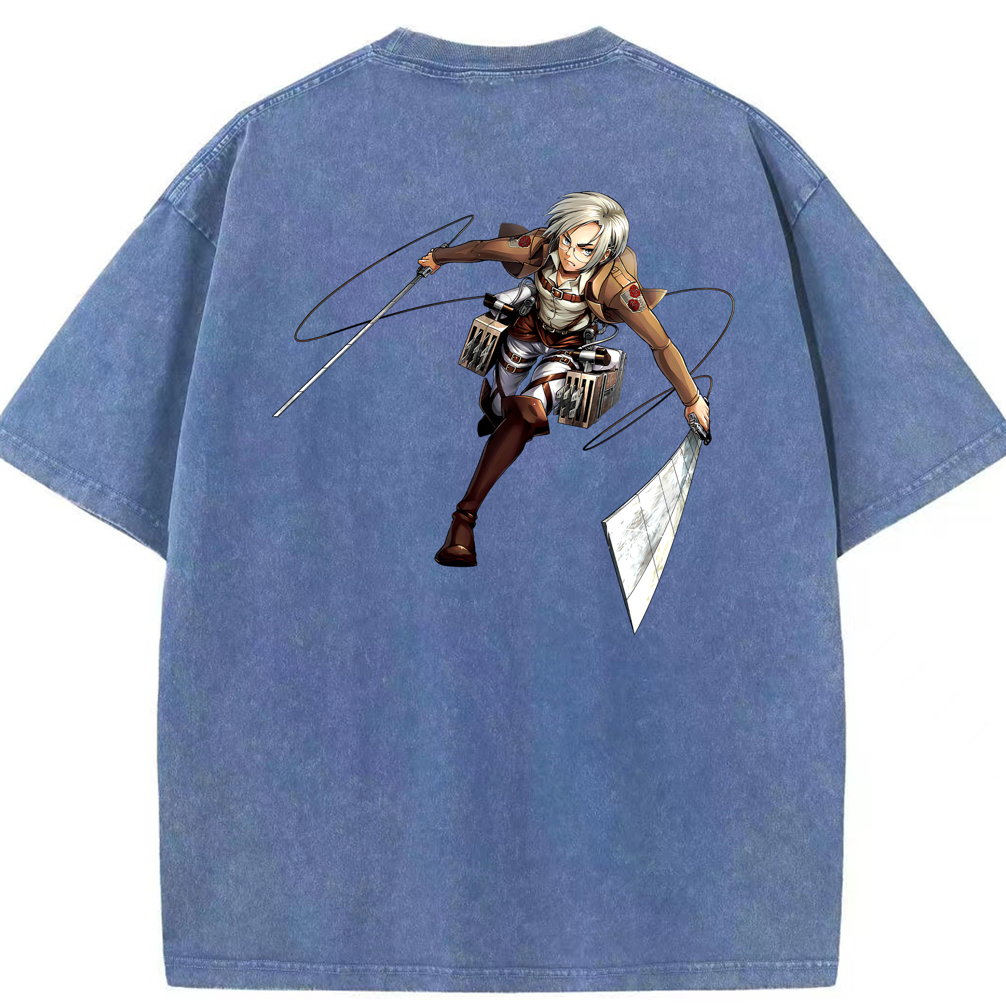 （画像用）  綿100% ヴィンテージ風 半袖Tシャツ（背面プリント）