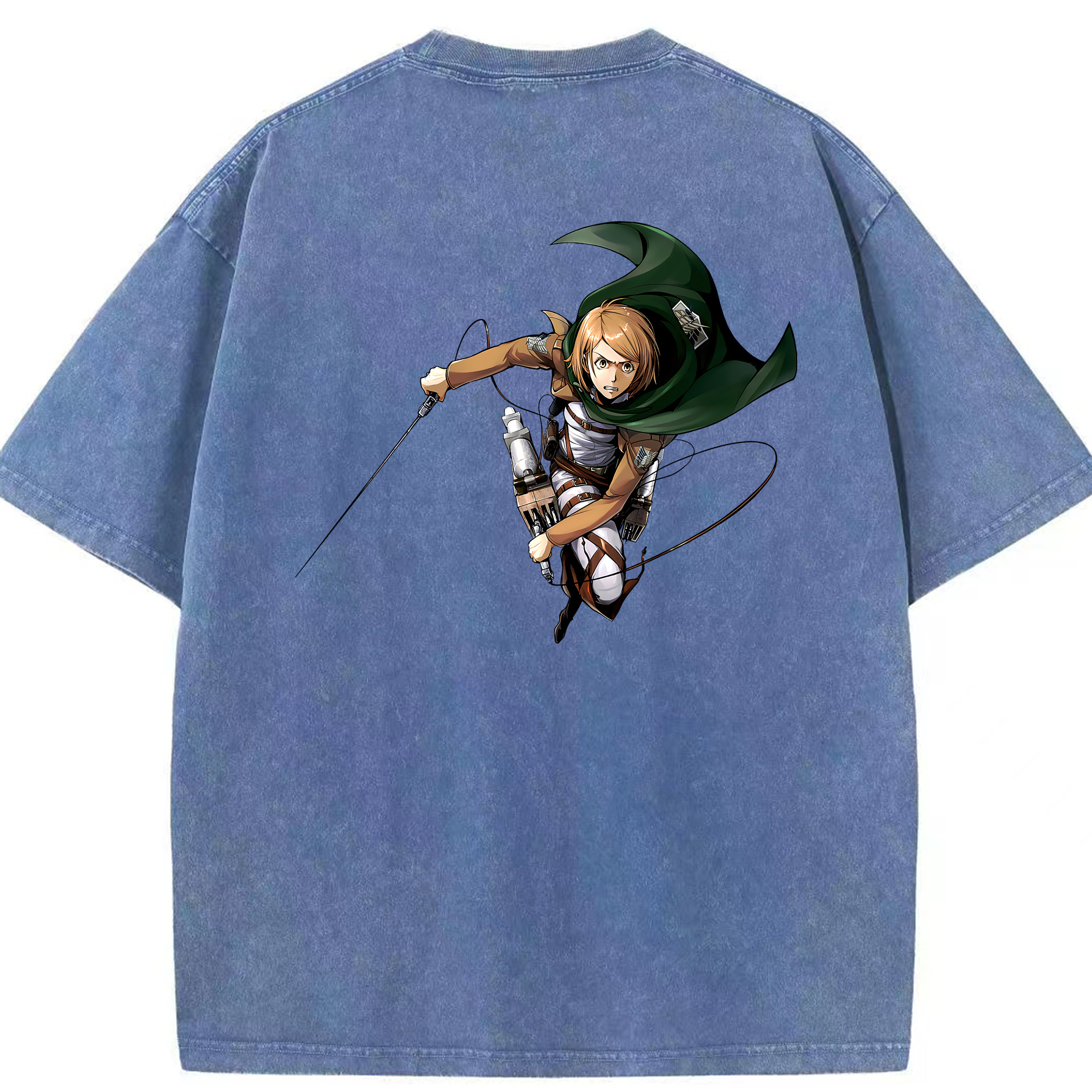 （画像用） 進撃の巨人 ペトラ·ラル Attack on Titan Petra Rall 綿100% ヴィンテージ風 半袖Tシャツ（背面プリント）