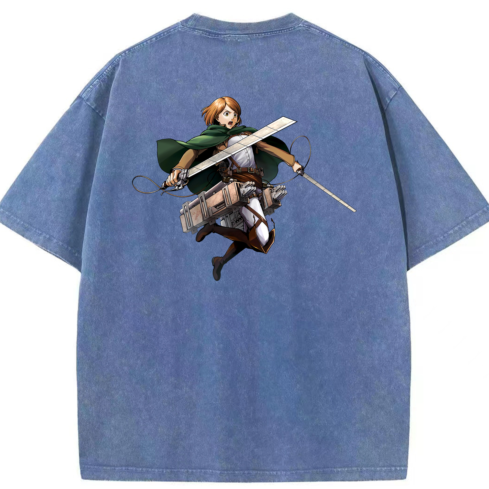 （画像用） 進撃の巨人 ペトラ·ラル Attack on Titan Petra Rall 綿100% ヴィンテージ風 半袖Tシャツ（背面プリント）