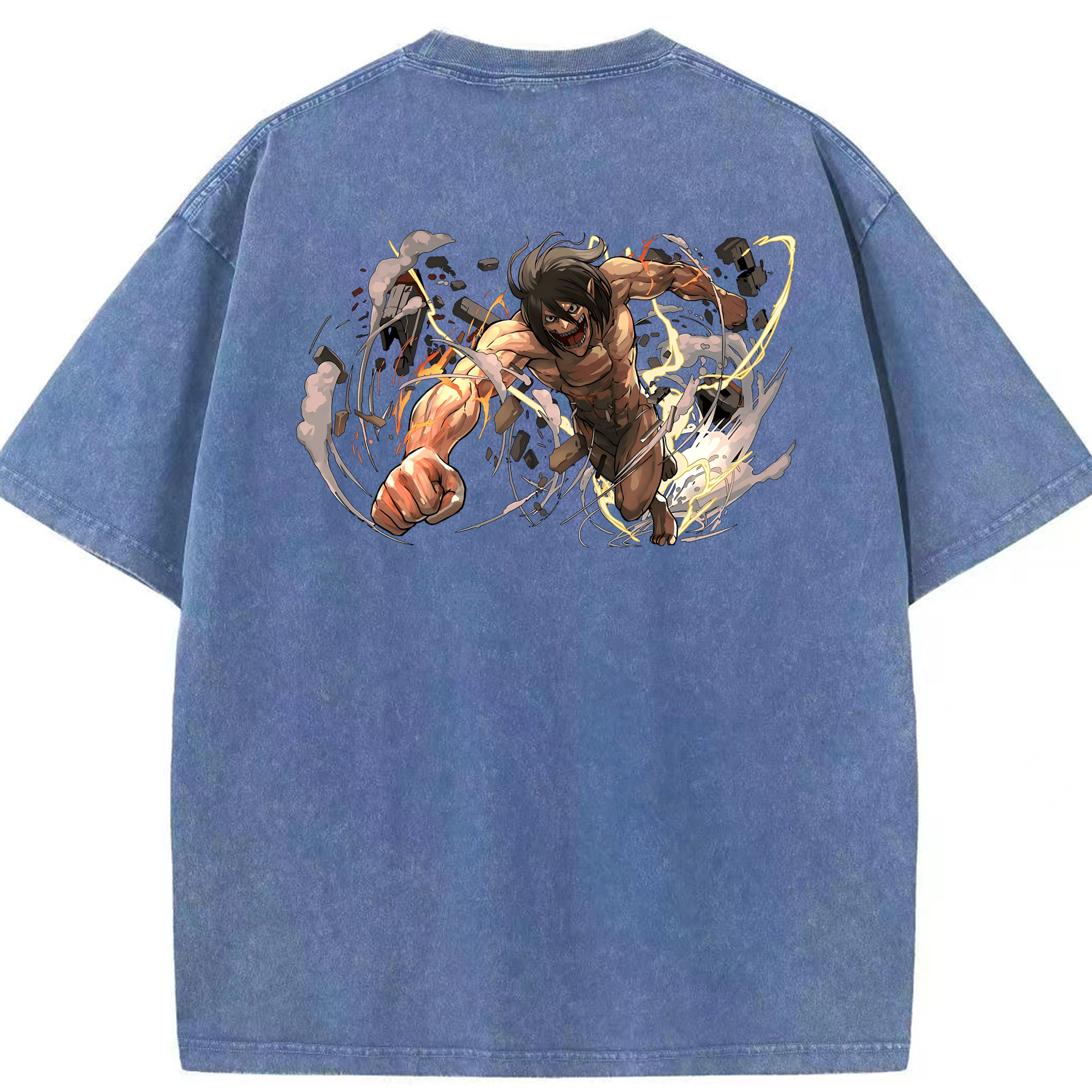 （画像用） 進撃の巨人 Attack on Titan 綿100% ヴィンテージ風 半袖Tシャツ（背面プリント）