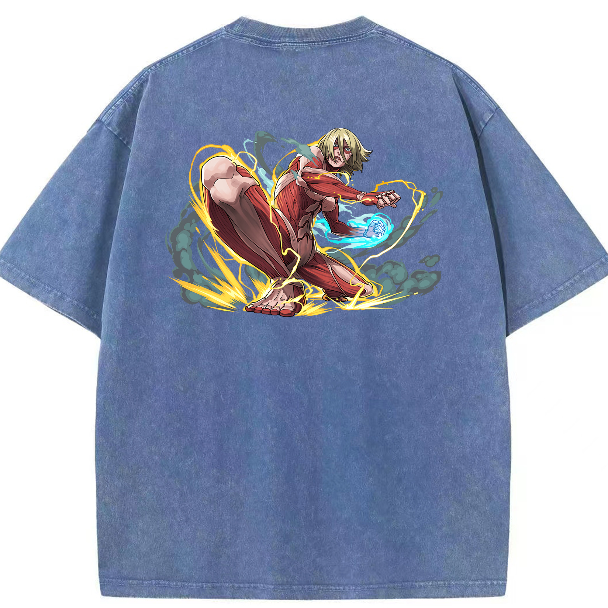 （画像用） 進撃の巨人 Attack on Titan 綿100% ヴィンテージ風 半袖Tシャツ（背面プリント）