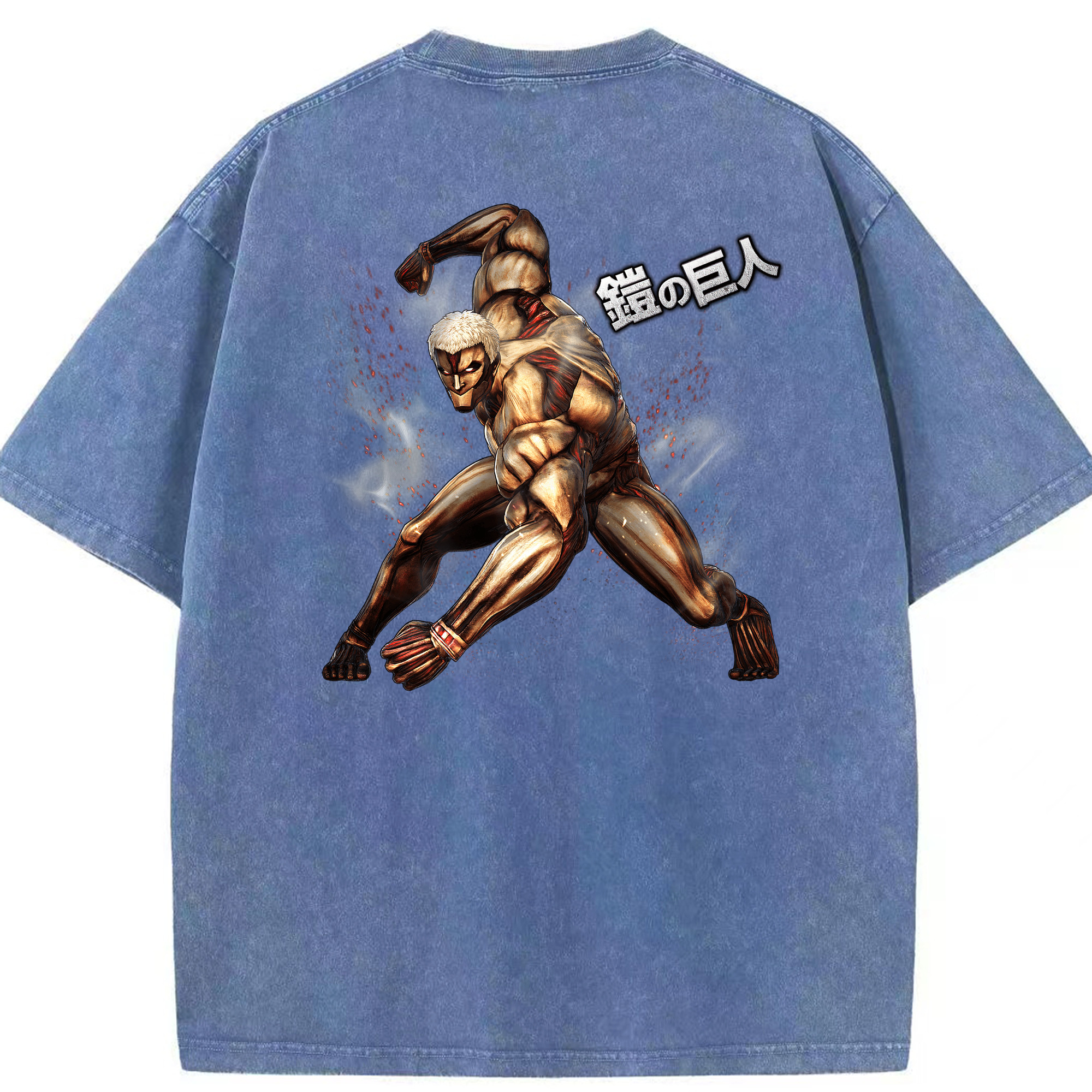 （画像用） 進撃の巨人 Attack on Titan 綿100% ヴィンテージ風 半袖Tシャツ（背面プリント）