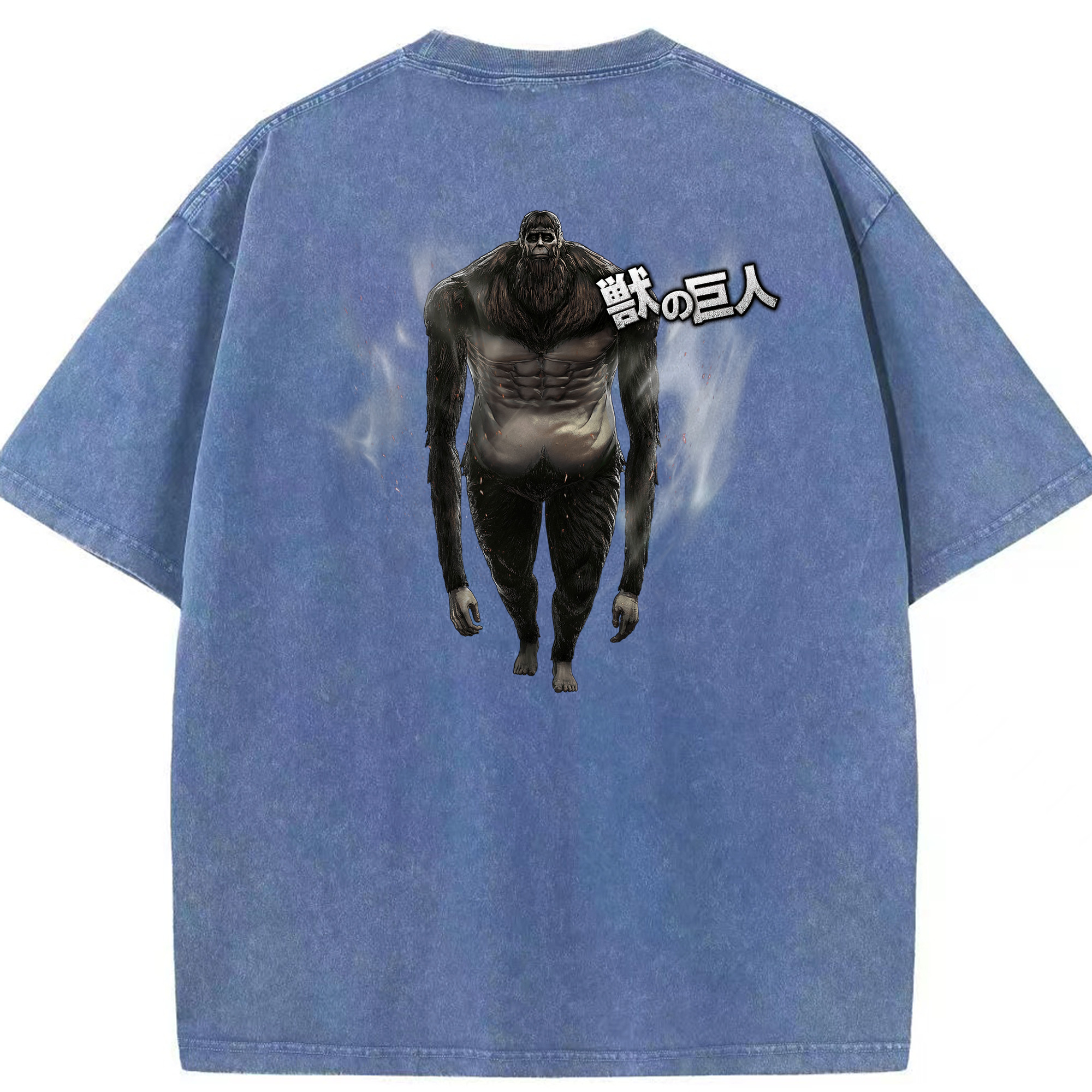 （画像用） 進撃の巨人 Attack on Titan 綿100% ヴィンテージ風 半袖Tシャツ（背面プリント）